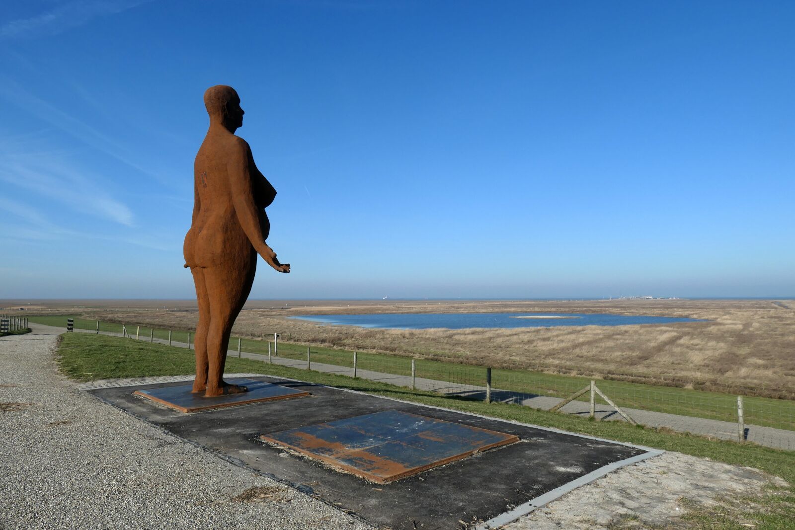Panasonic DC-TZ200 sample photo. Sculpture, dyke, wadden sea photography