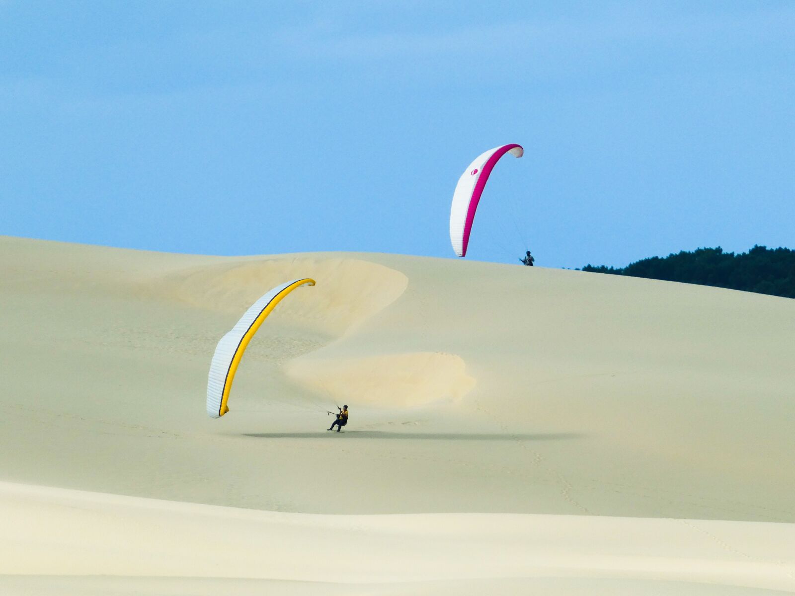 Panasonic Lumix DMC-ZS60 (Lumix DMC-TZ80) sample photo. Paragliding, dune, sand photography