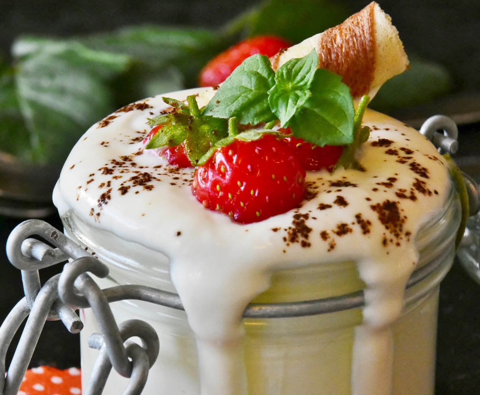 Nikon D7200 sample photo. Yogurt, strawberries, milk product photography