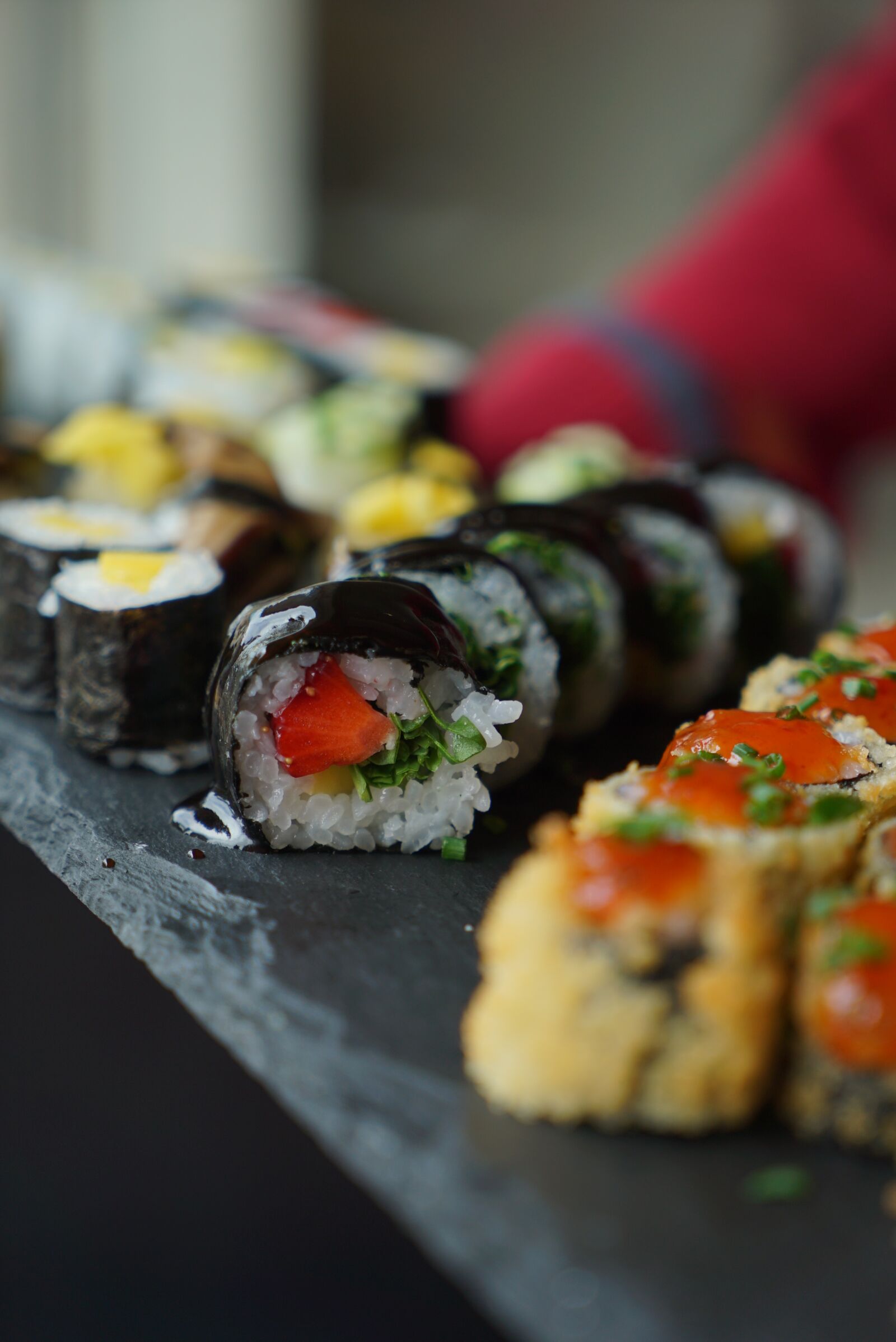 Sony a7S + Sony Vario Tessar T* FE 24-70mm F4 ZA OSS sample photo. Sushi, vegan, asia photography