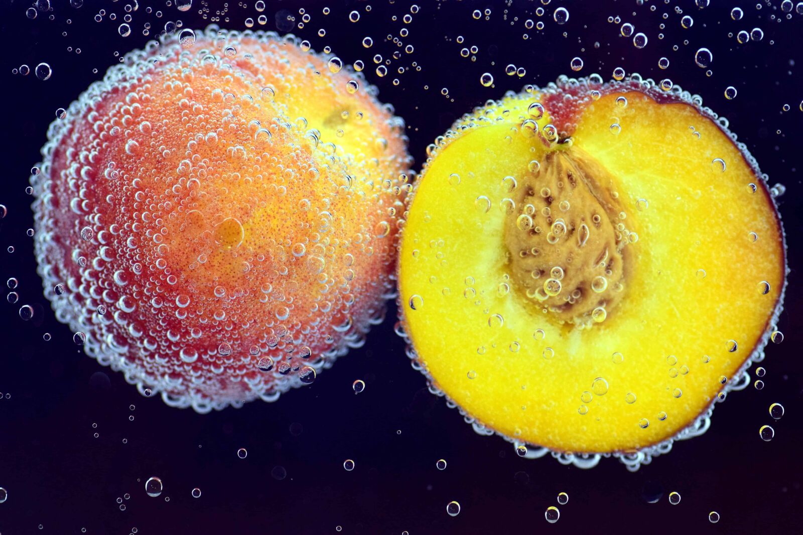 Nikon D3300 sample photo. Peach, water, fruit, food photography