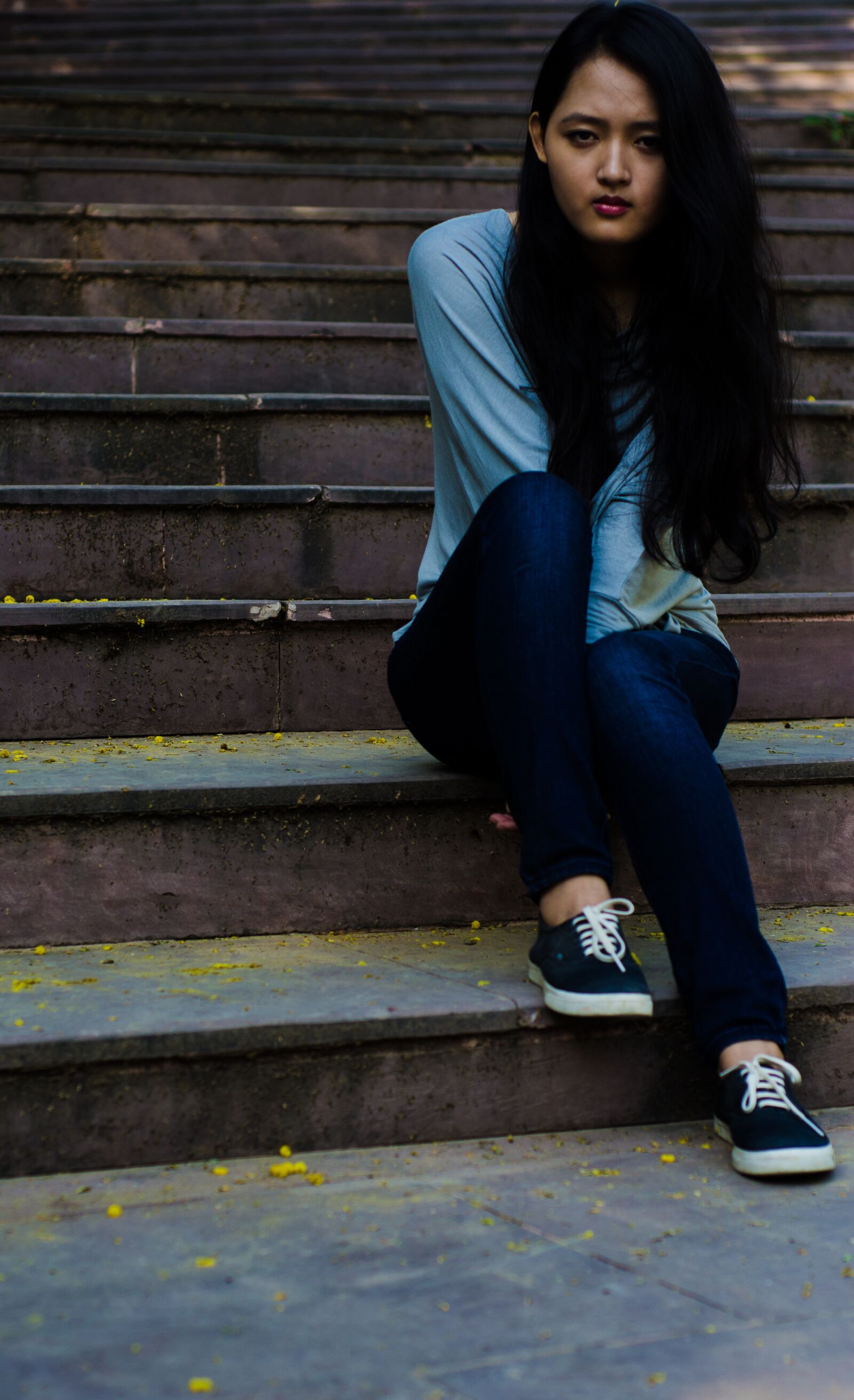 Nikon D7000 sample photo. Girl, stairs, woman photography