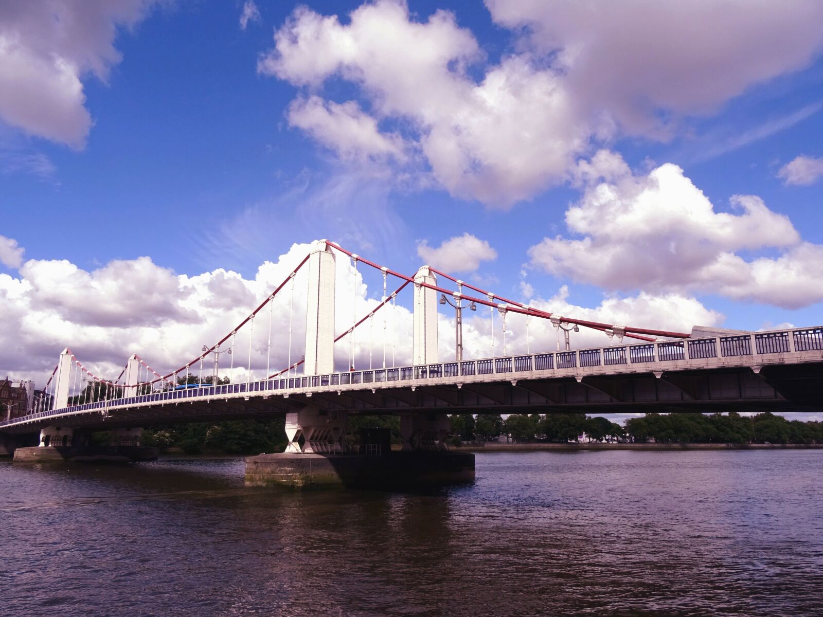 Sony DSC-HX60 sample photo. Bridge, cable, pillar, river photography
