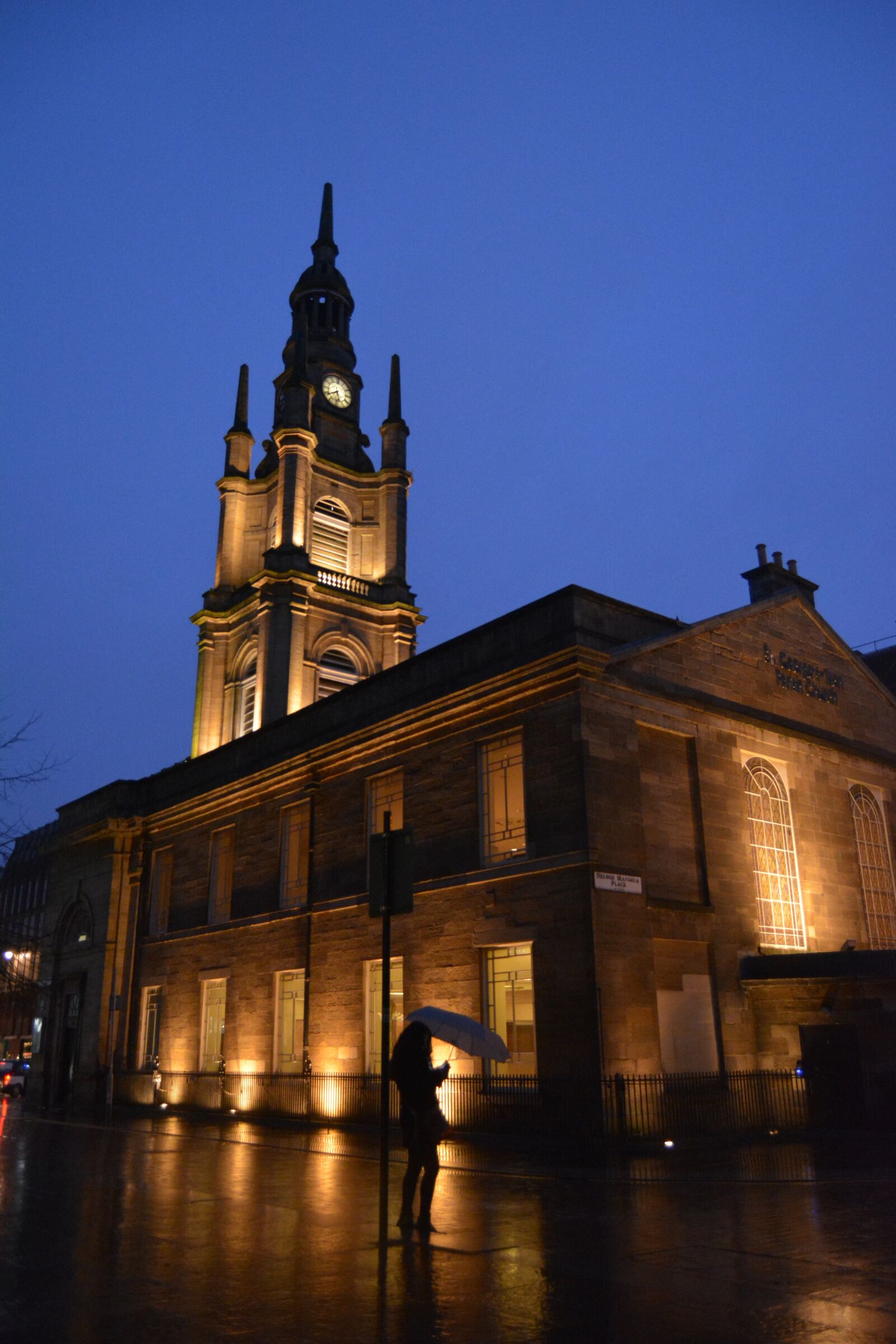 Nikon D5200 sample photo. Church, glasgow, night photography