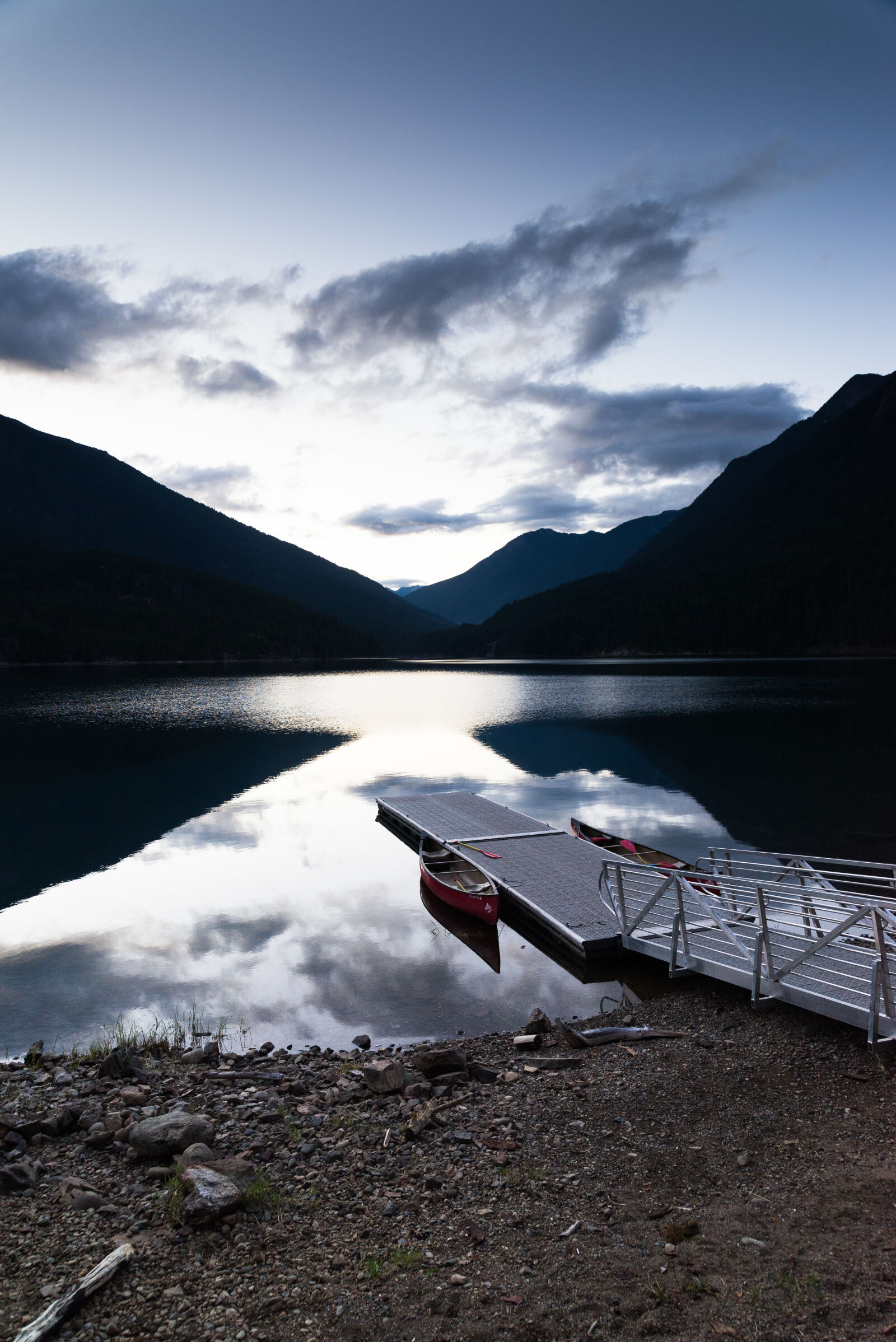 Nikon D600 + Sigma 24-105mm F4 DG OS HSM Art sample photo. Canoe, dock, lake photography