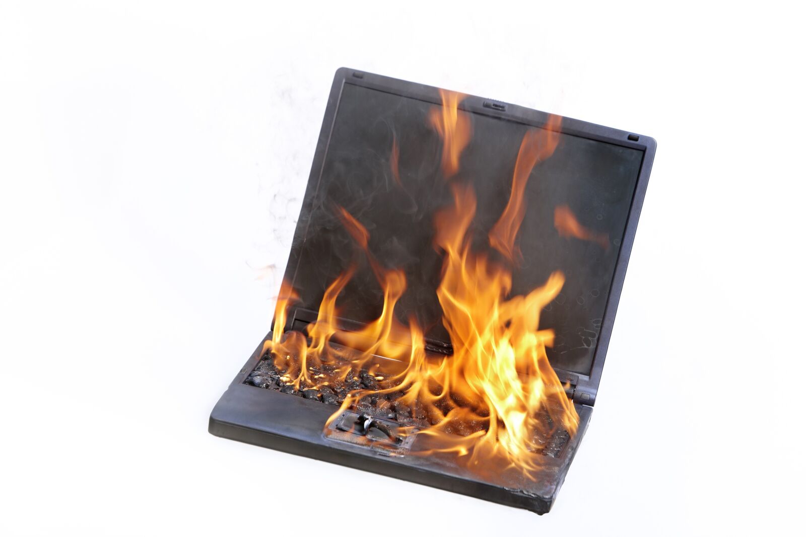 Canon EOS-1Ds Mark III sample photo. Laptop, burning, fire photography