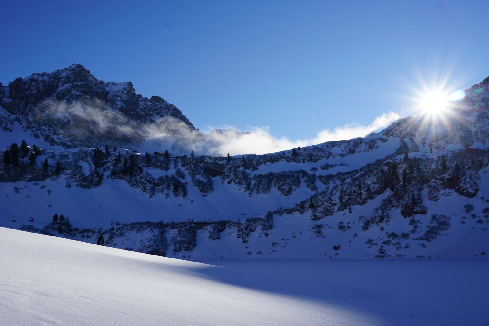Sony a6000 sample photo. Snow, alpine, backlighting photography