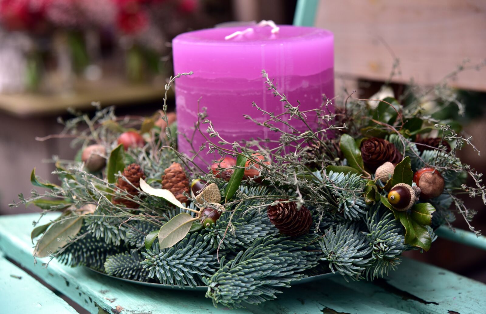 Nikon D750 sample photo. Candle, christmas, arrangement photography