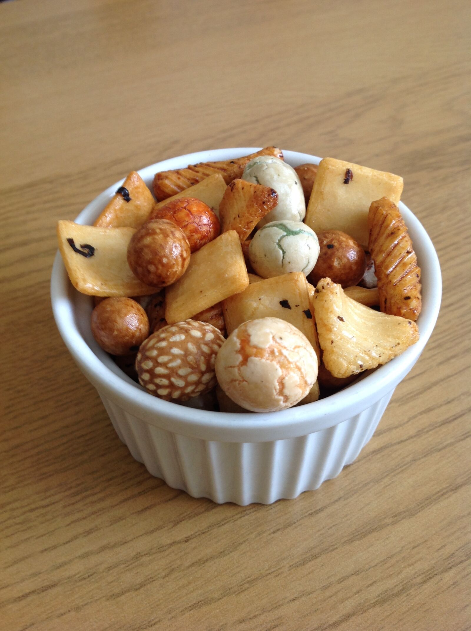iPad back camera 4.28mm f/2.4 sample photo. Japanese, rice crackers, snack photography