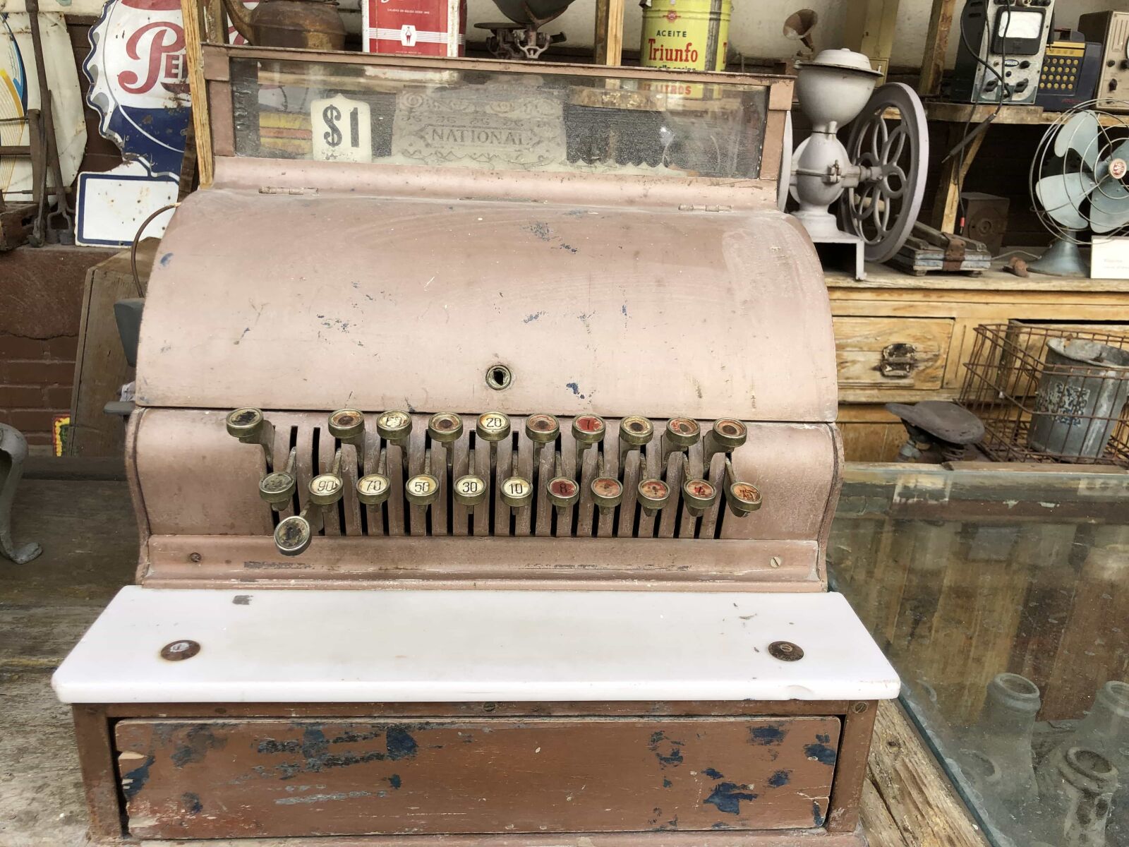 iPhone X back dual camera 4mm f/1.8 sample photo. Antiquity, cash register, historic photography