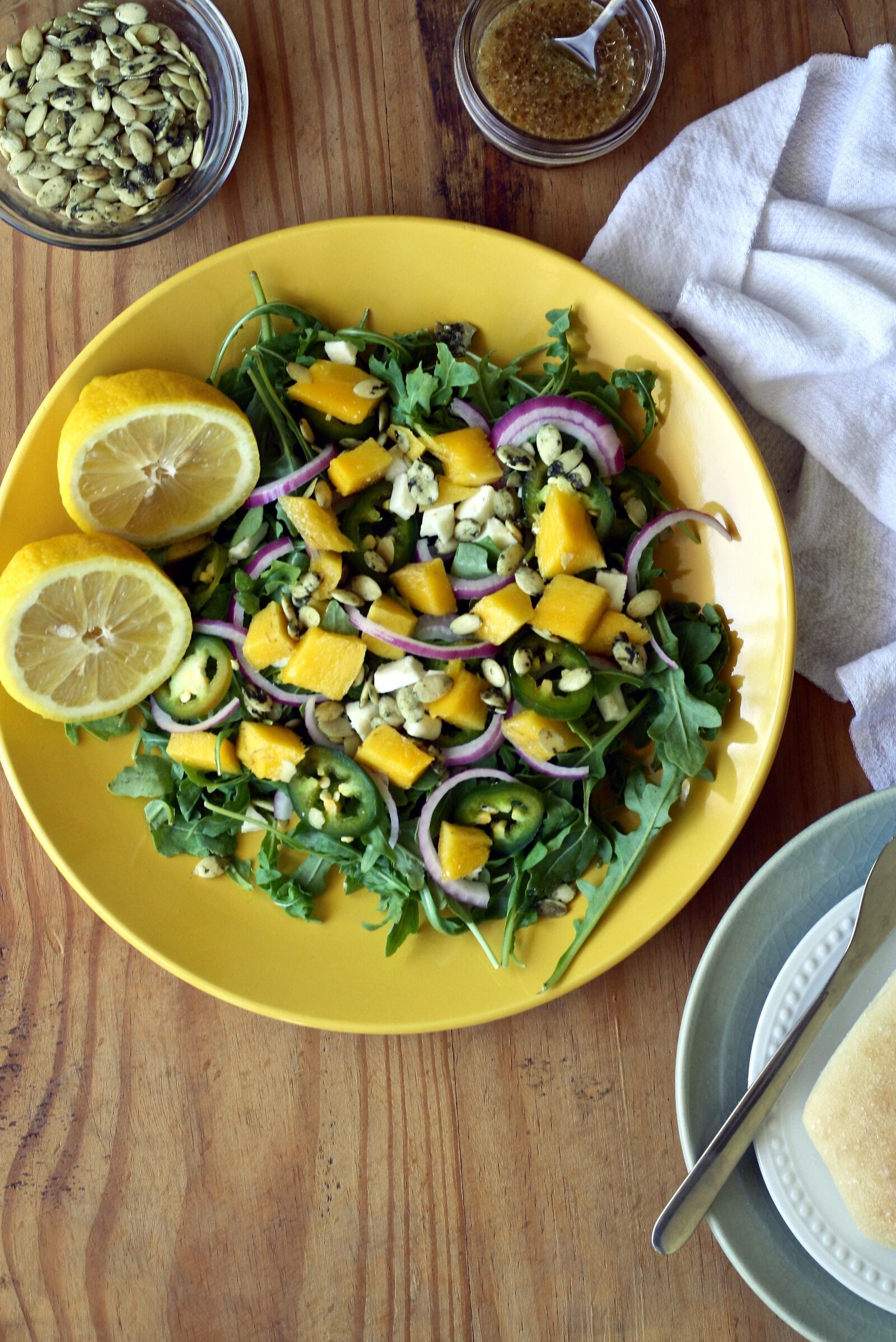 Canon EOS 1000D (EOS Digital Rebel XS / EOS Kiss F) sample photo. Salad, mango, lemons photography
