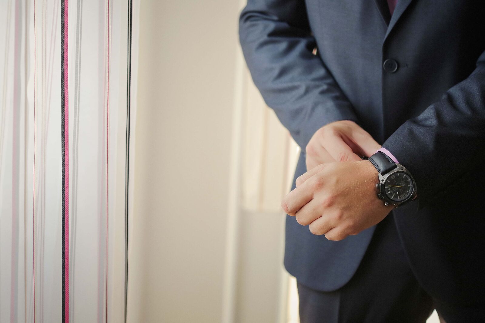 Canon EF 100mm F2.8 Macro USM sample photo. Wristwatch, tuxedo suit, gentleman photography