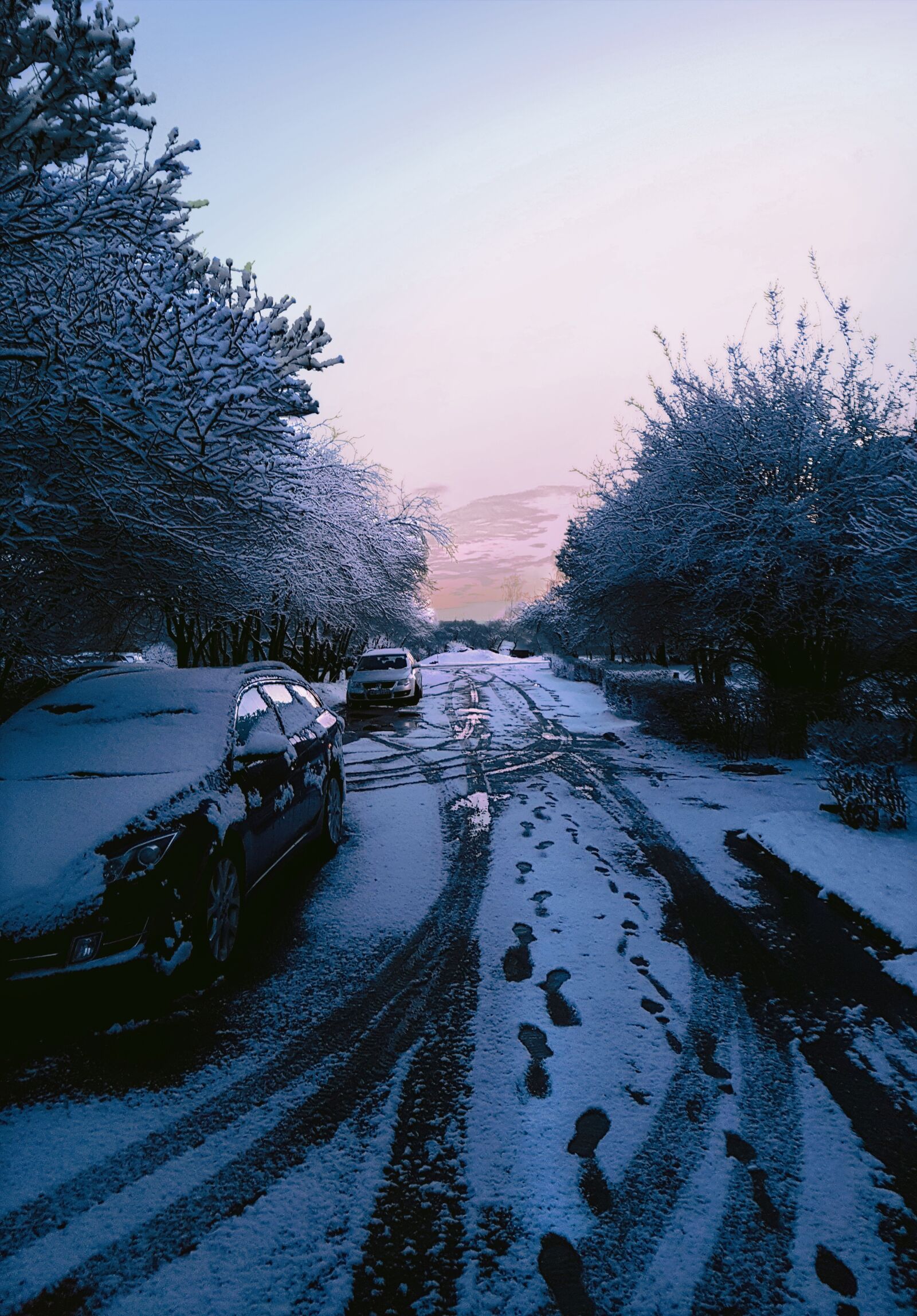 Samsung SM-G930F sample photo. Snow-covered cars, snow-covered street photography