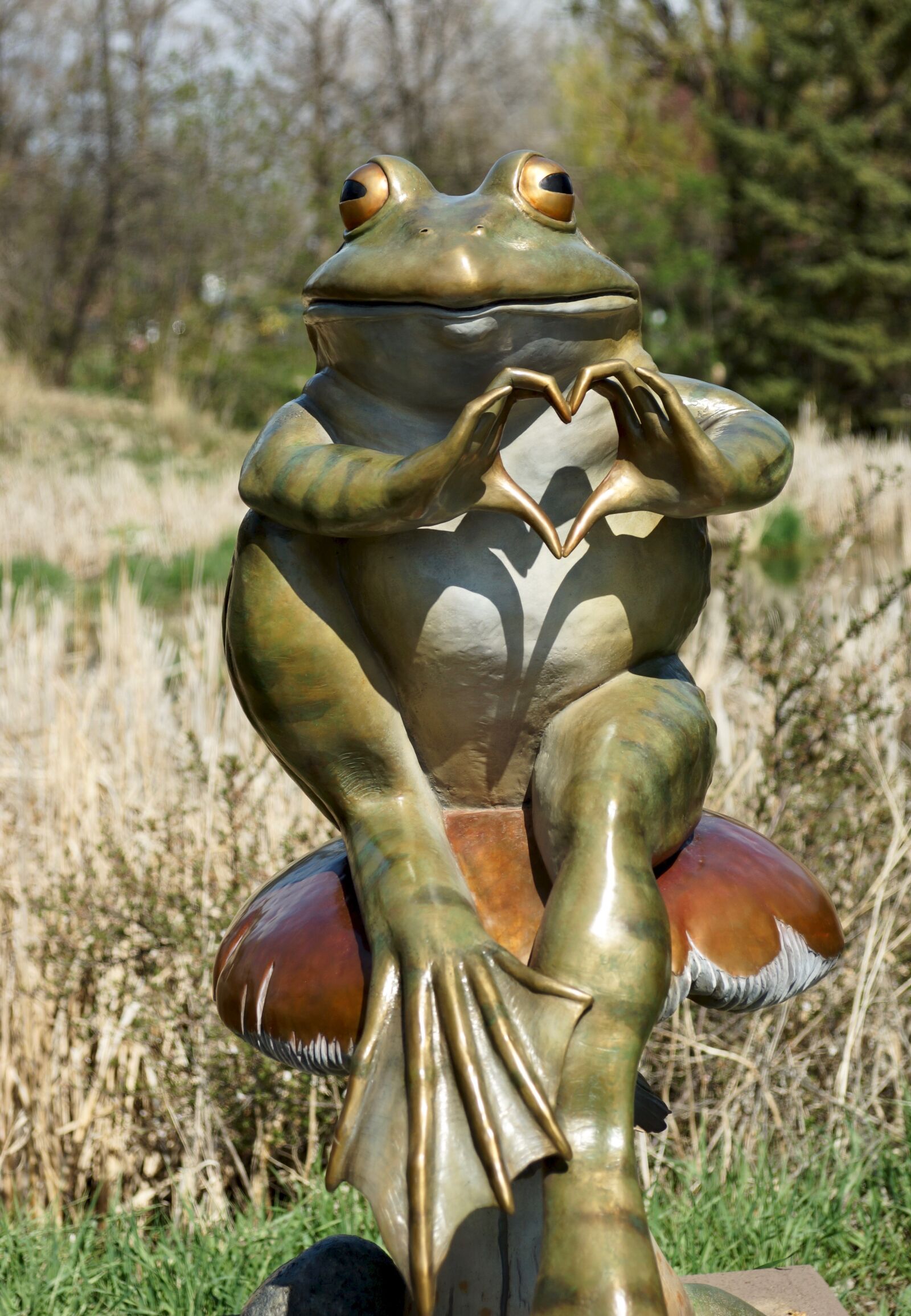 Sony SLT-A65 (SLT-A65V) sample photo. Frog, heart, sculpture photography