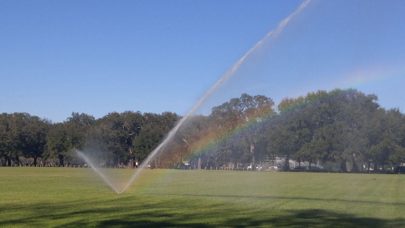 LG G4 sample photo. Sprinkler, park, rainbow photography