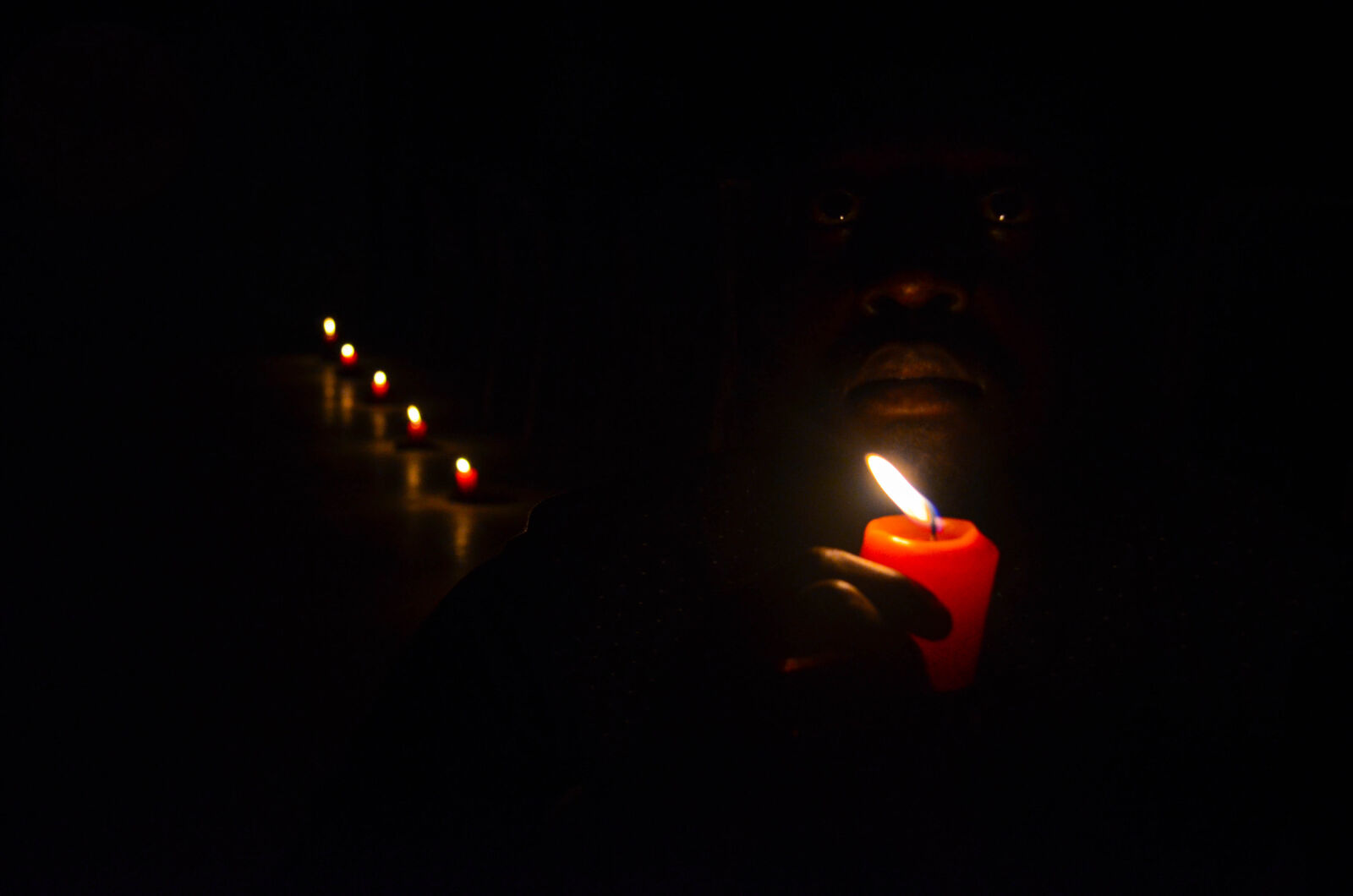 Nikon D5100 sample photo. Bokeh, candlelight, candles, dark photography
