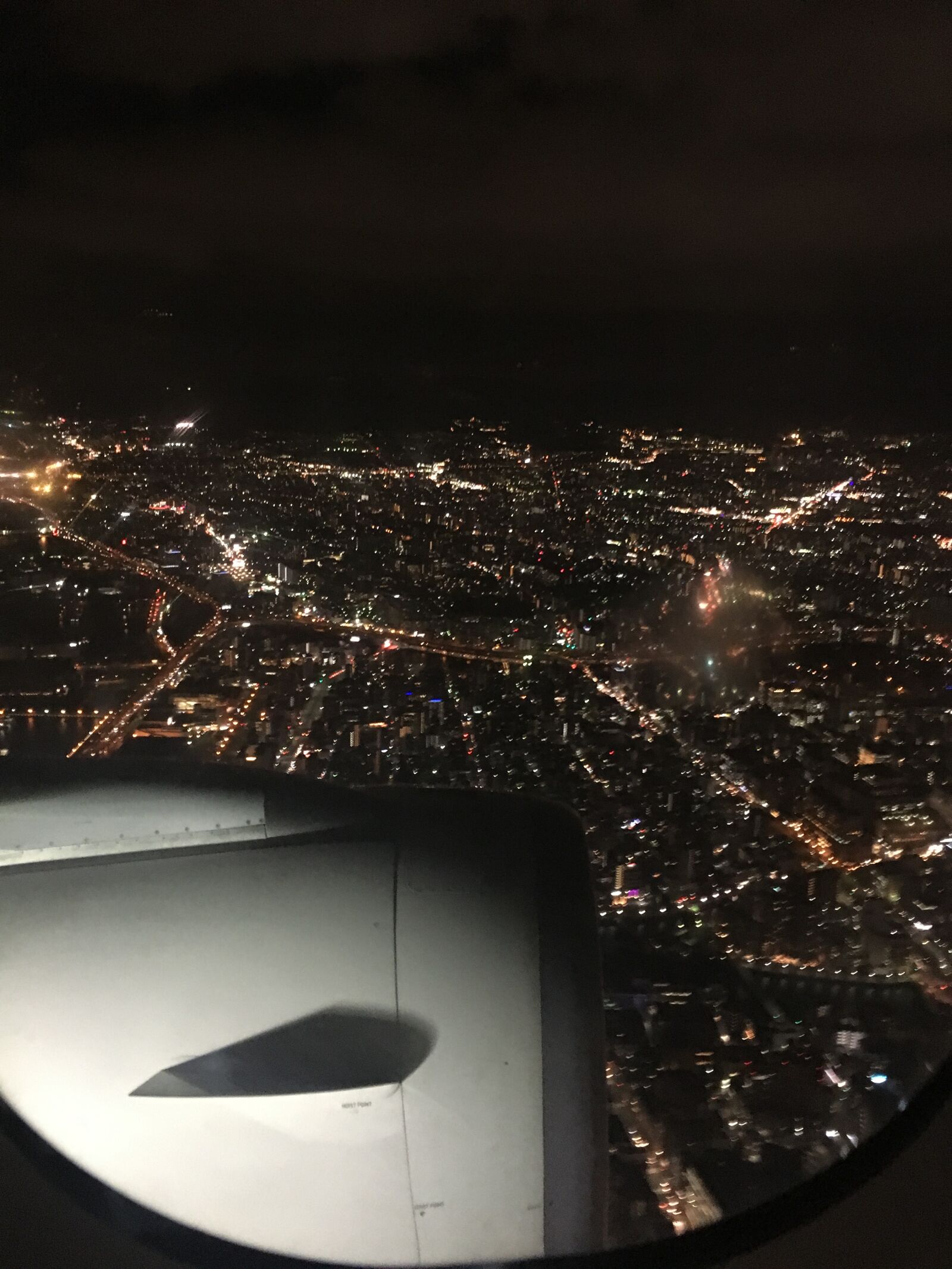 Apple iPhone 6s sample photo. Airplane, night view, fly photography