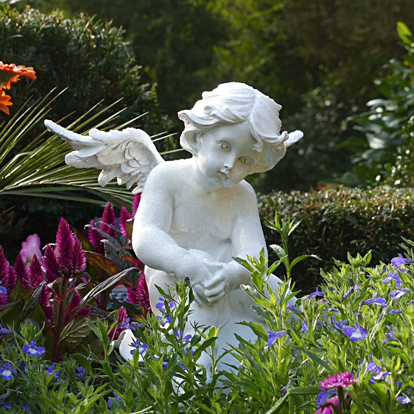 Panasonic Lumix DMC-FZ200 sample photo. Angel, figure, sitting photography