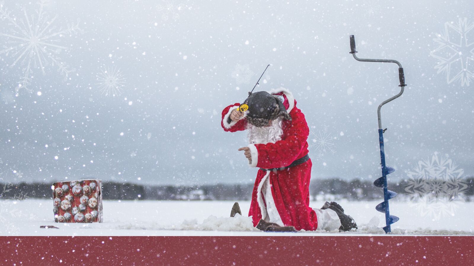 Nikon D750 sample photo. Santa claus, fishing, ice photography