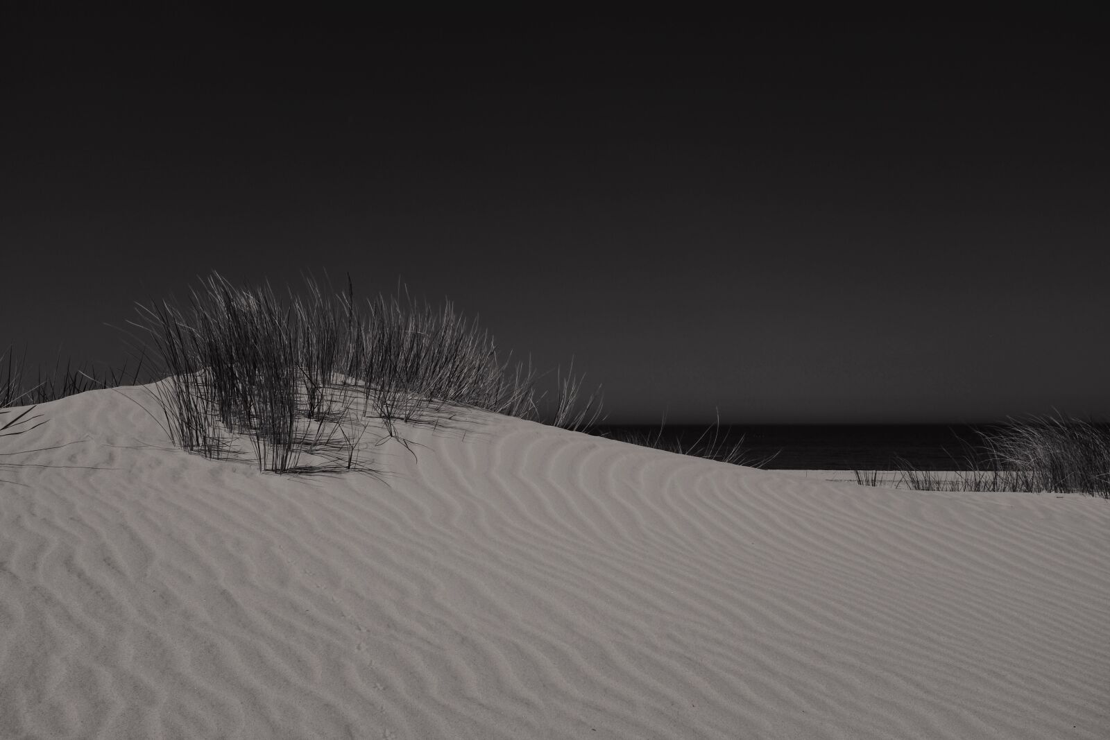 Fujifilm X100S sample photo. Dunes, grass, night photography