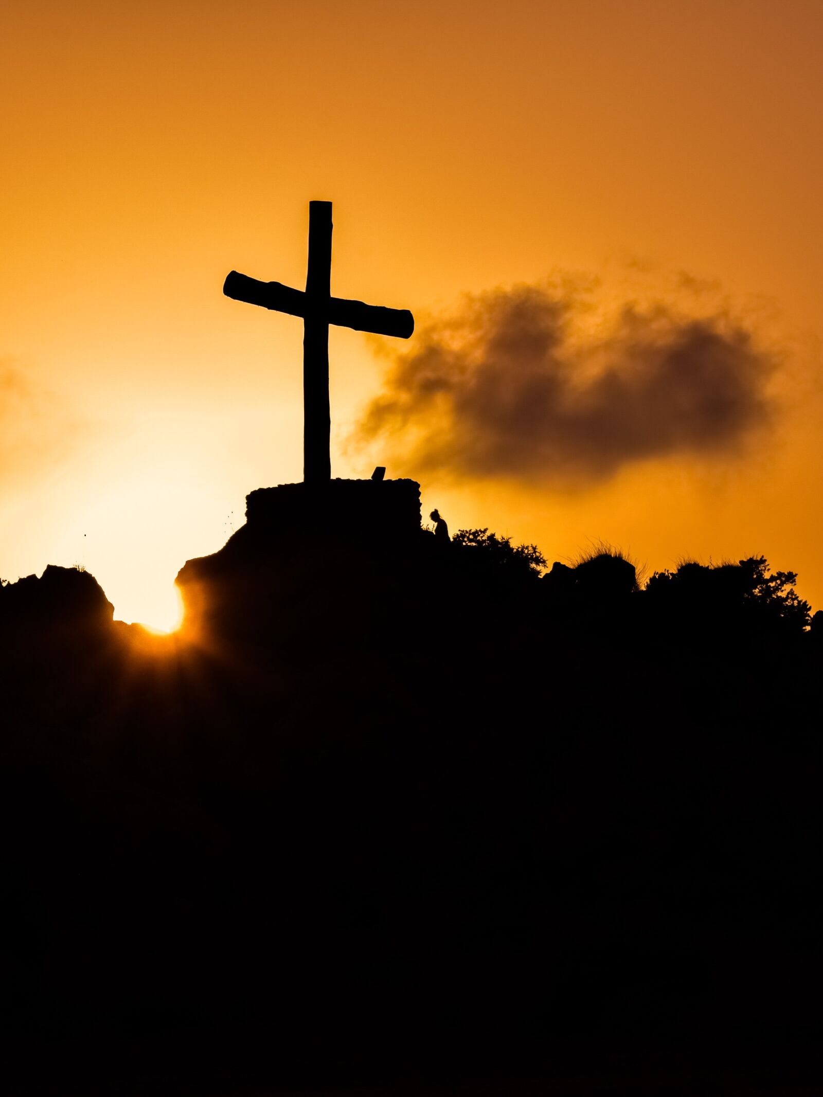 Nikon D3300 sample photo. Cross, hill, sunset photography