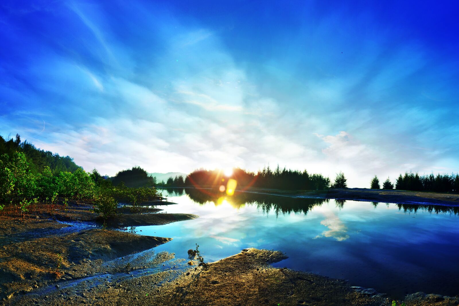 Nikon D7000 sample photo. Sunrise, lake, cloud photography