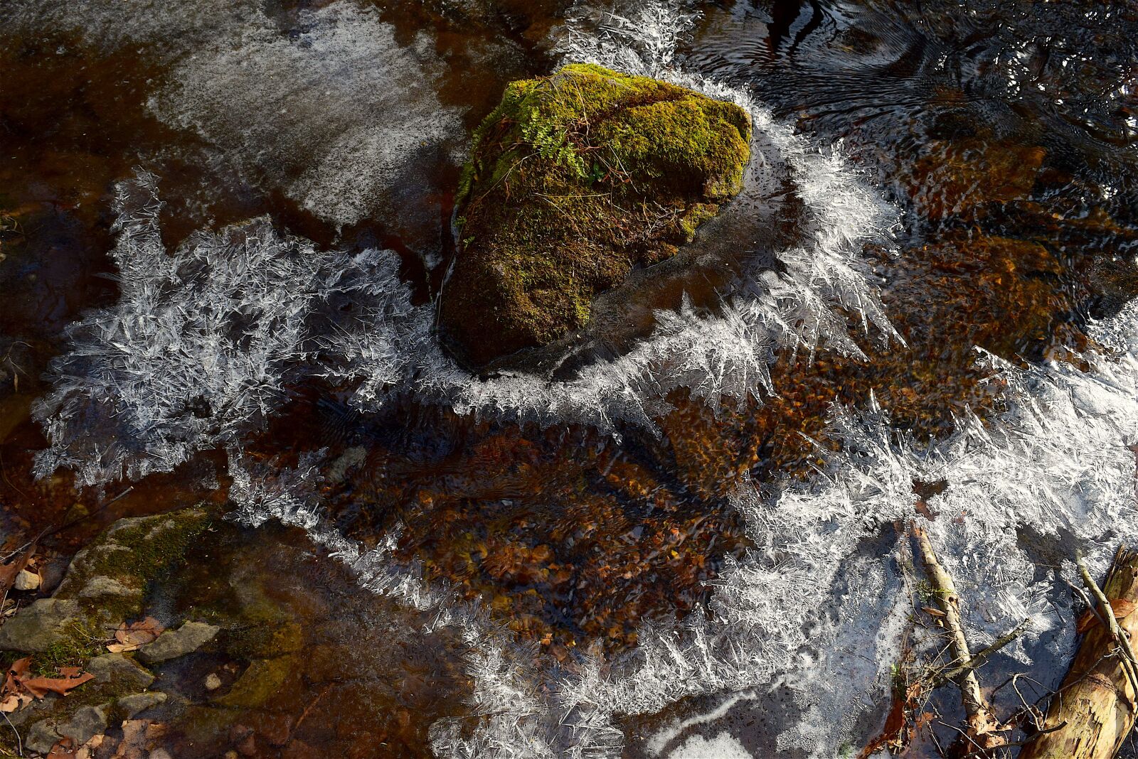 Nikon D3300 sample photo. Frozen, stream, rock photography