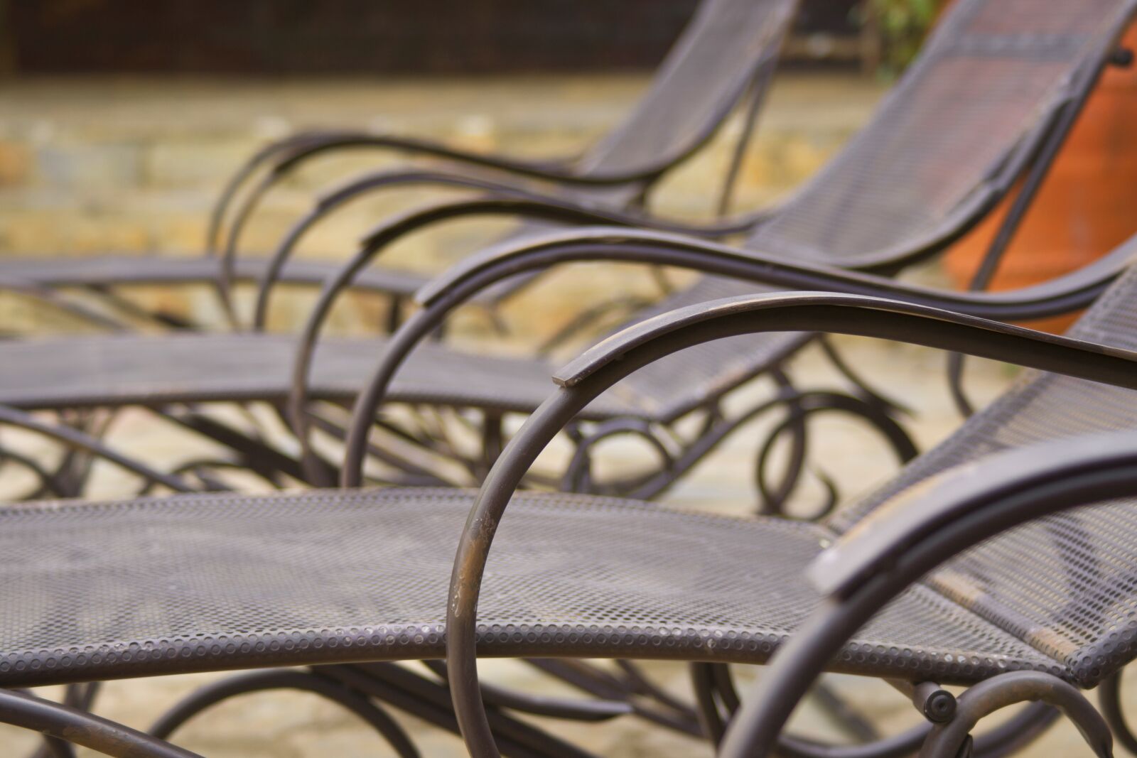 Sony Alpha DSLR-A850 sample photo. Sunbeds, pool, holiday photography