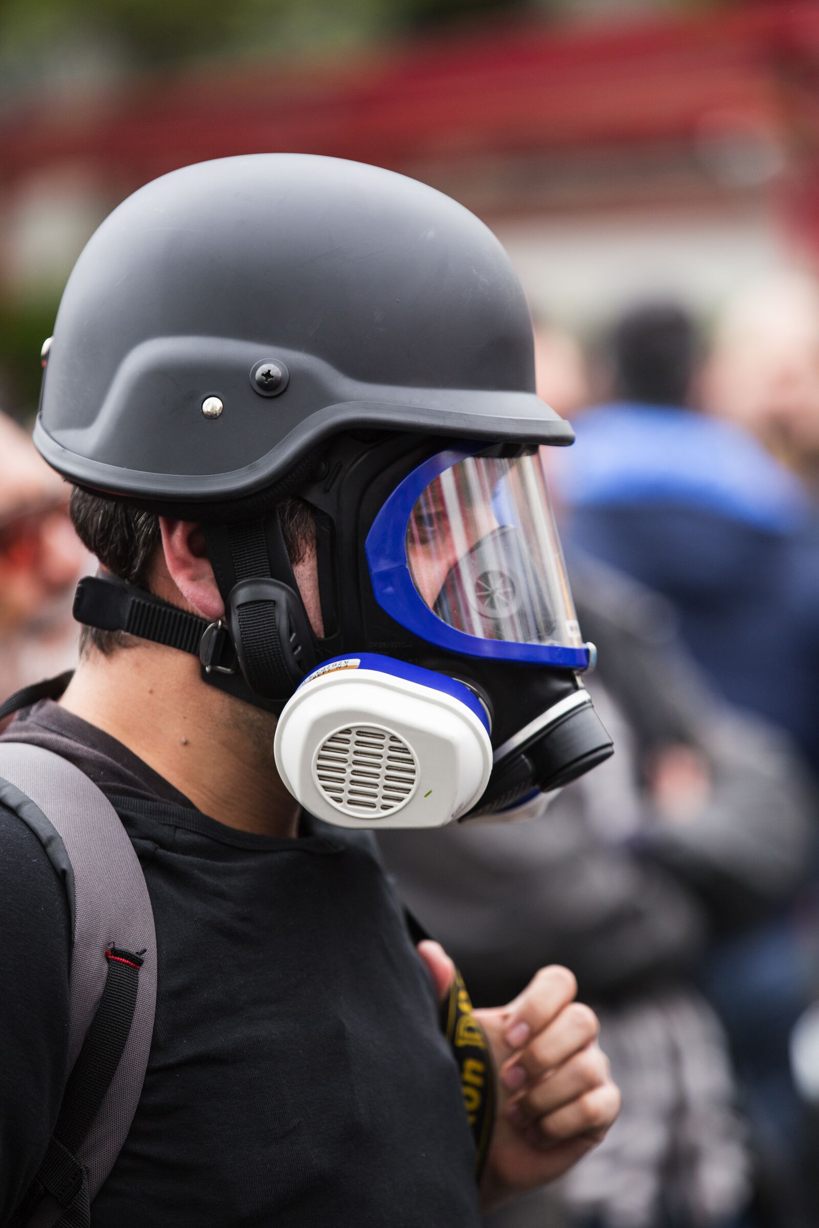 Canon EOS 5D Mark III sample photo. Gas mask, human, society photography