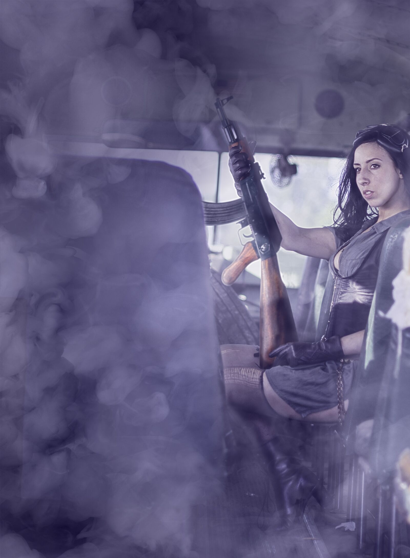Nikon D5100 sample photo. War, bus, smoke photography