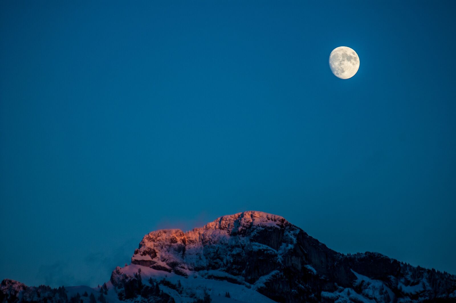Nikon D70 sample photo. Moon, mountain, sky photography