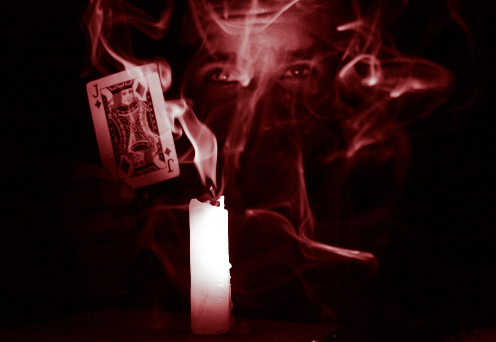 Canon EOS 1100D (EOS Rebel T3 / EOS Kiss X50) sample photo. Joker, candle, smoke photography
