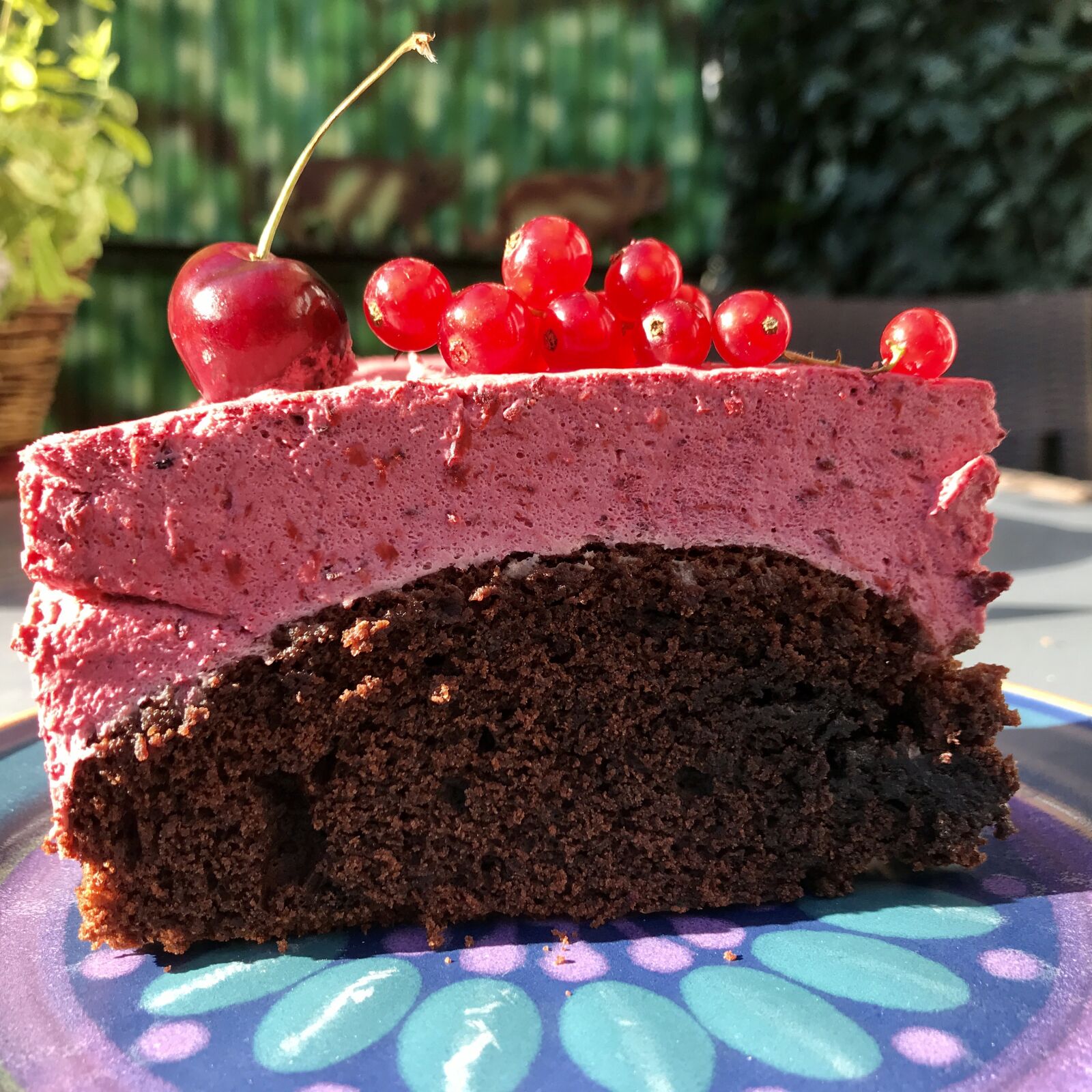 iPhone 7 back camera 3.99mm f/1.8 sample photo. Cake, dessert, blackberry photography