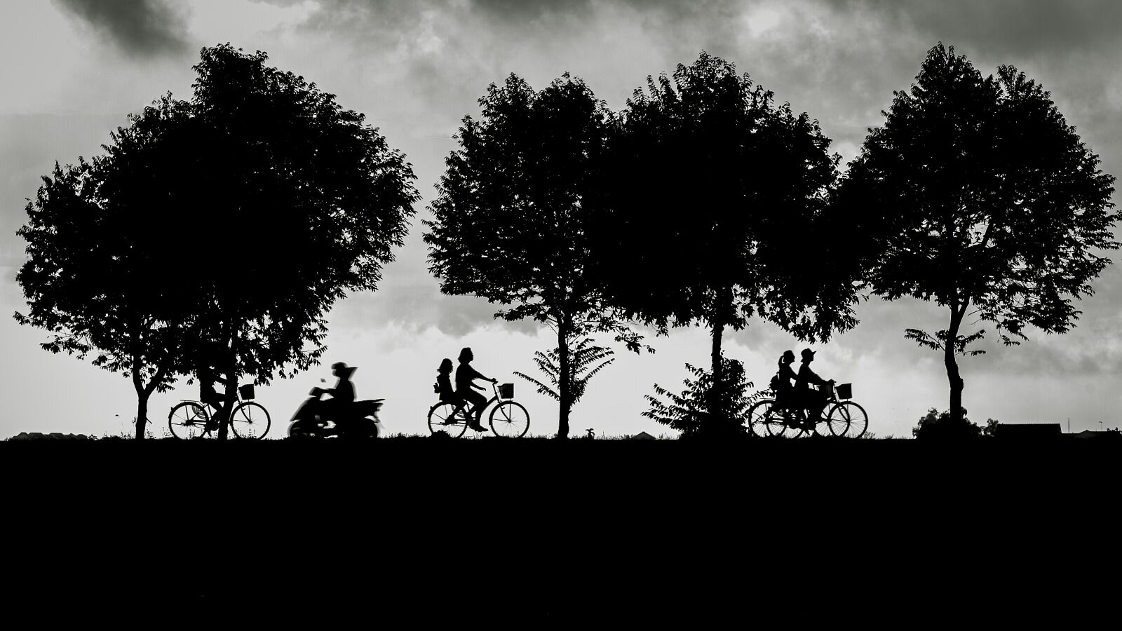 Nikon D700 sample photo. Landscape, silhouette, bike riding photography