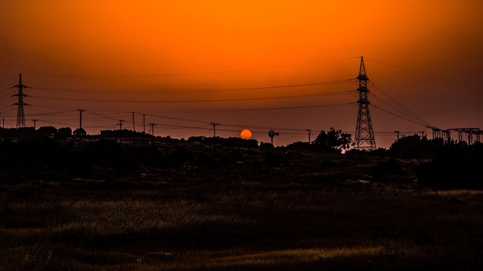 Nikon D3300 sample photo. Sunset, landscape, pylons photography