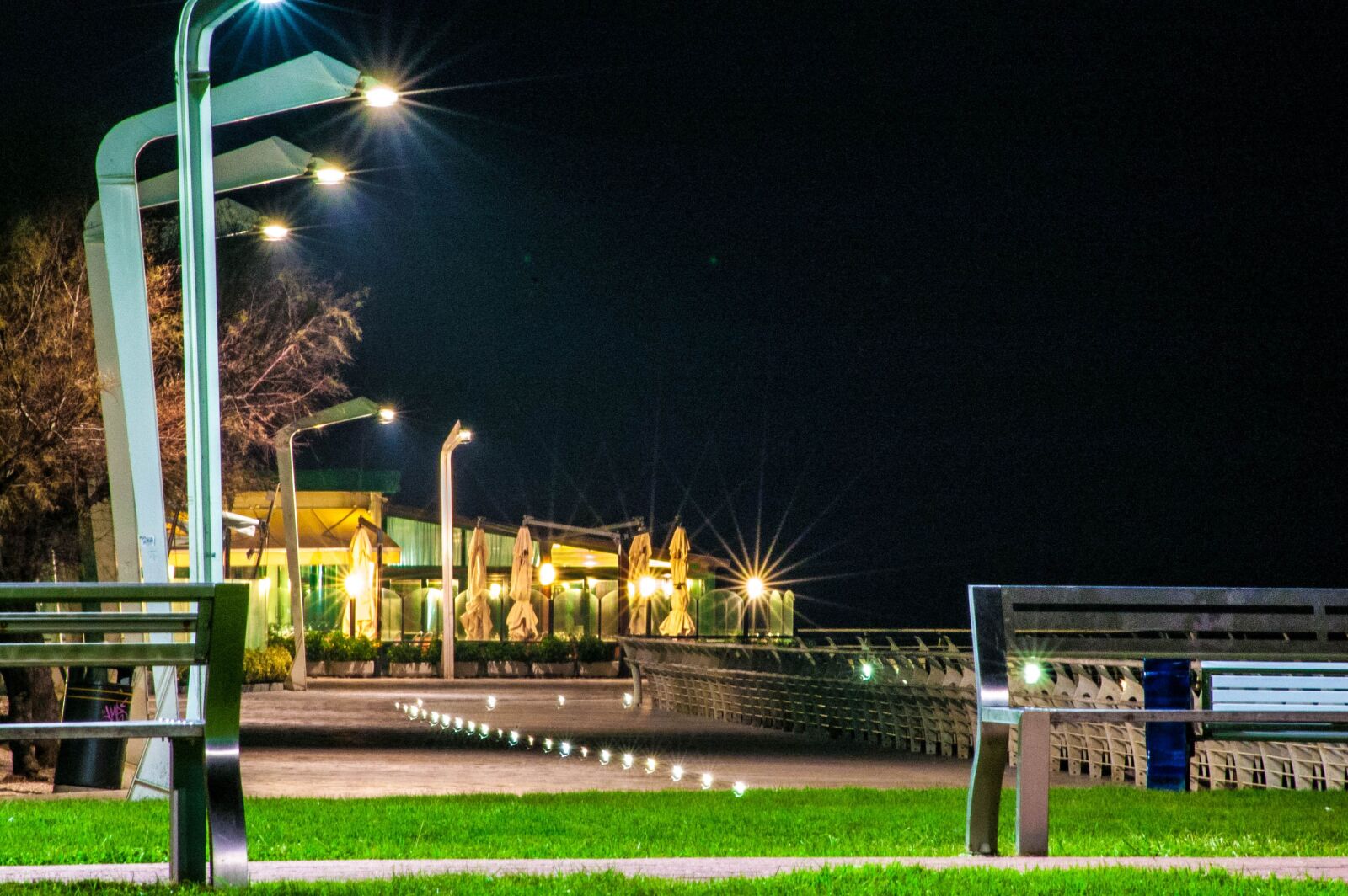 Nikon D40 sample photo. Evening, promenade, night landscape photography