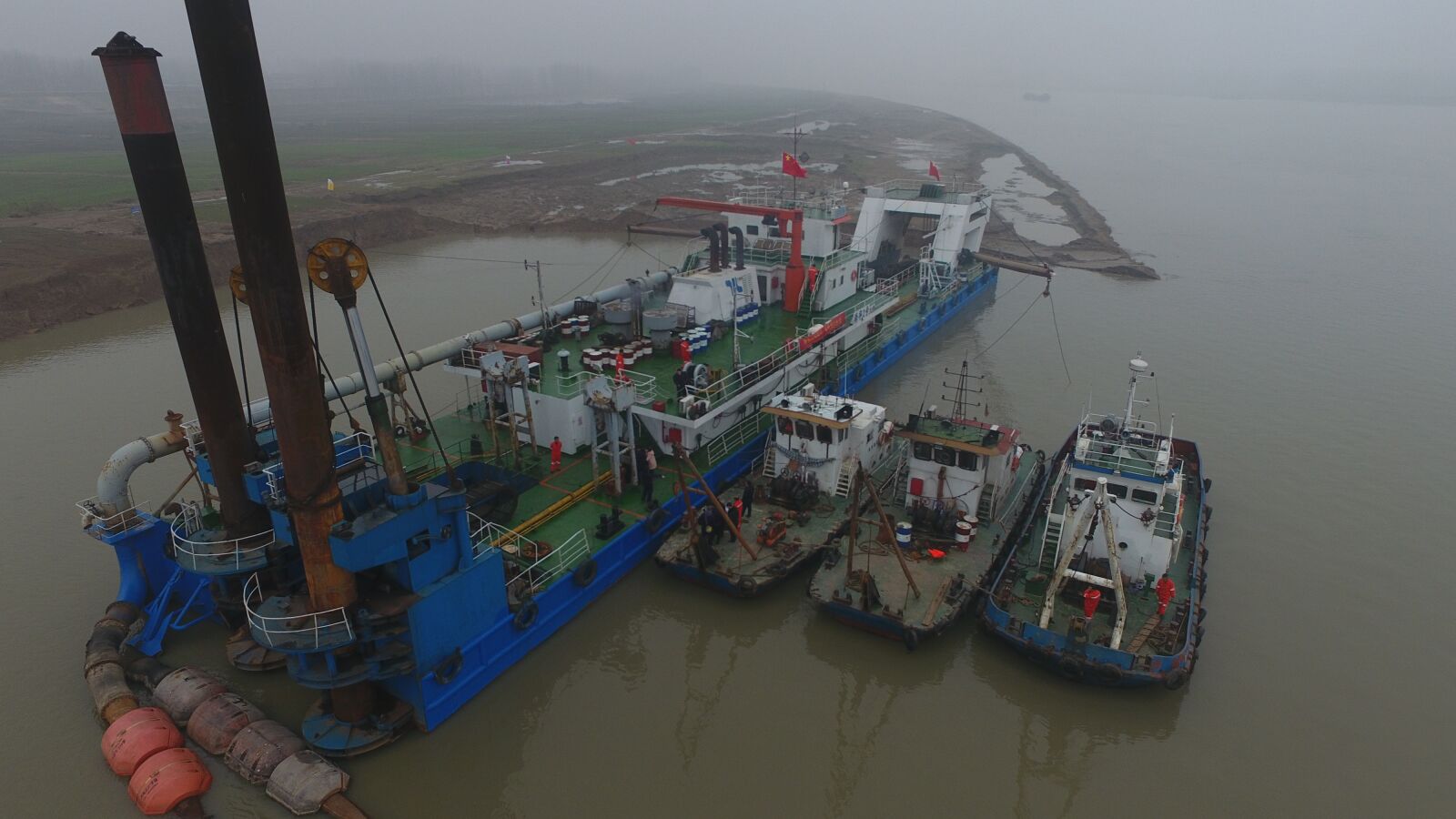 DJI FC330 sample photo. Dredging operations, dredger, the photography