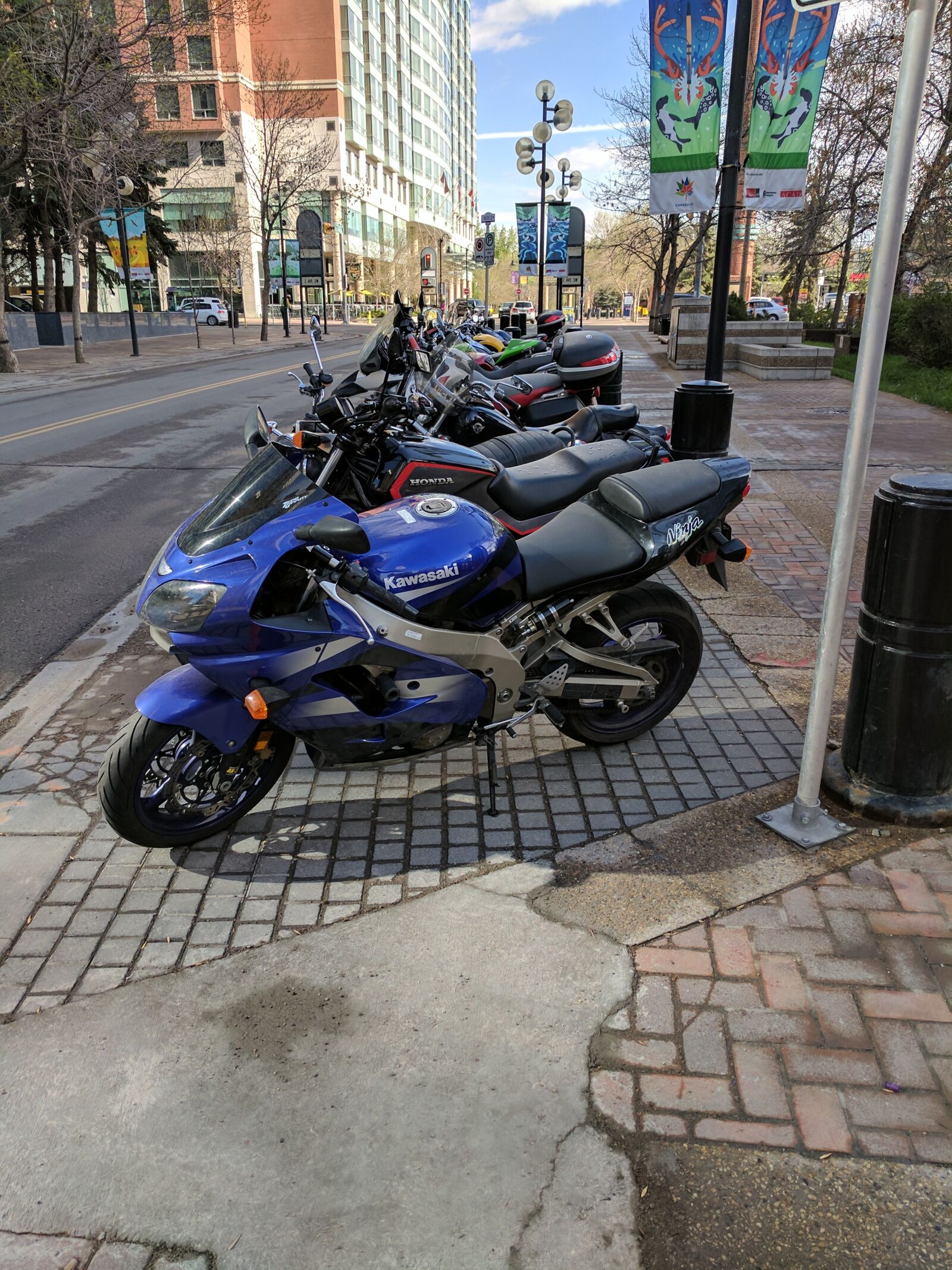 Google Pixel XL sample photo. Bikes, summer street, motor photography