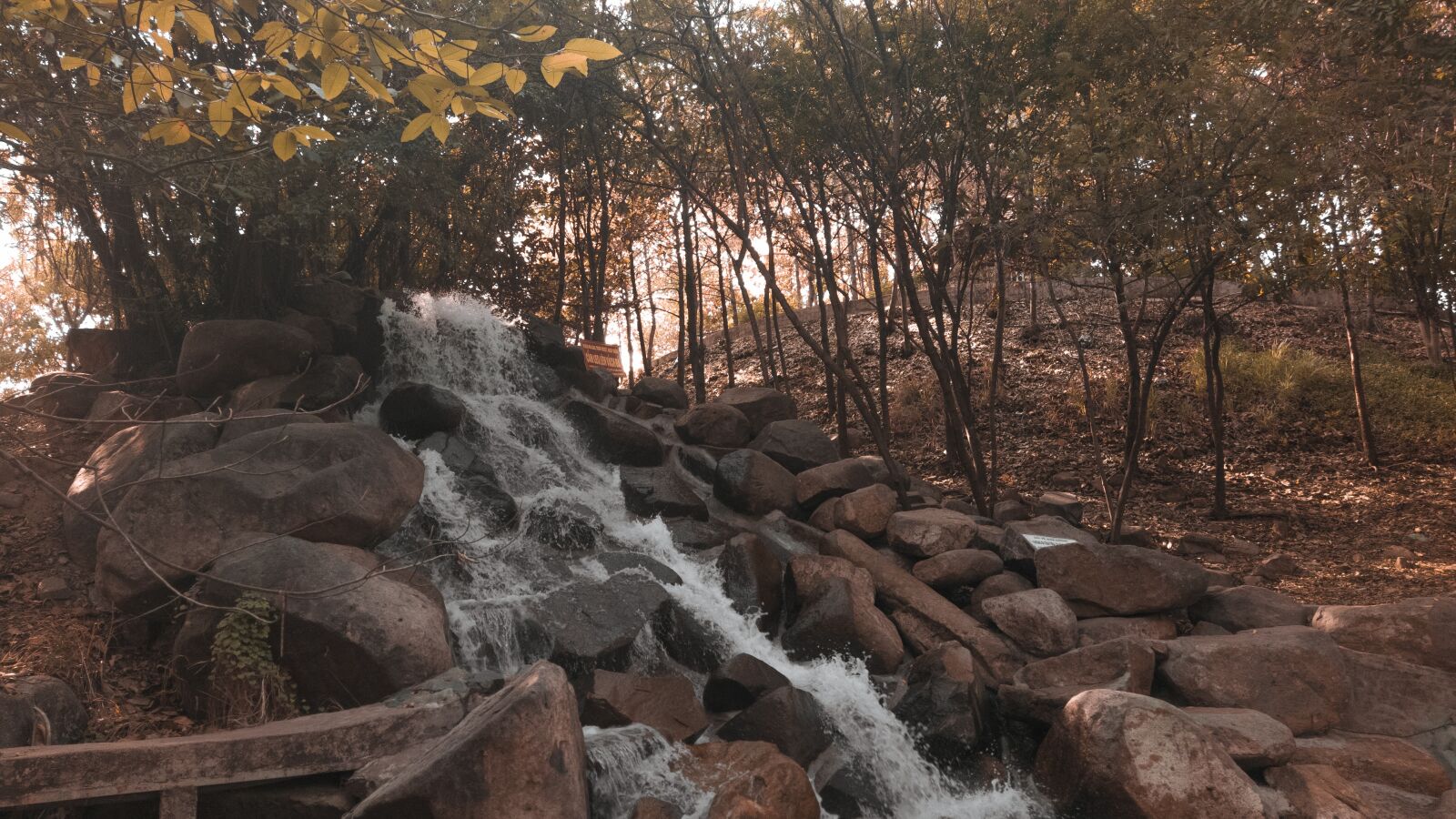 HMD Global Nokia 7.2 sample photo. Fall, yellow, waterfall photography