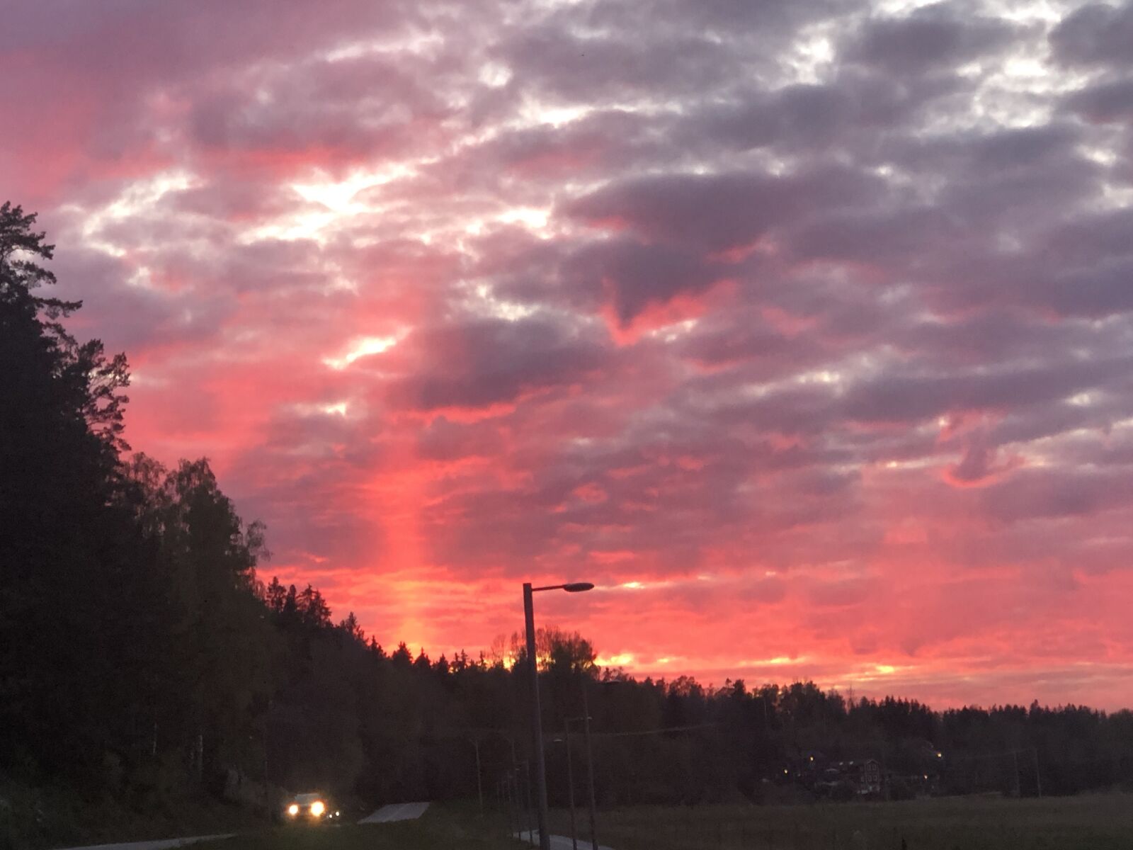 iPhone X back dual camera 6mm f/2.4 sample photo. Sunset, woods, forest photography