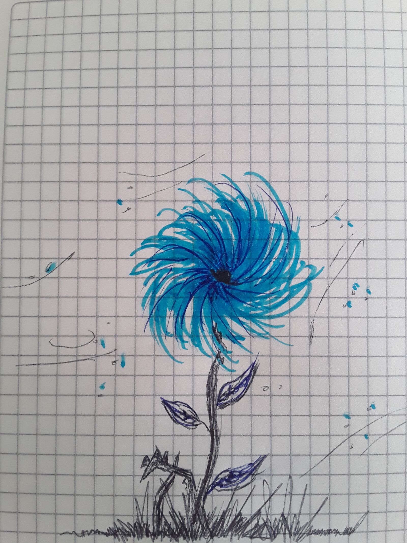Samsung Galaxy J2 Core sample photo. Art, drawing, blue photography