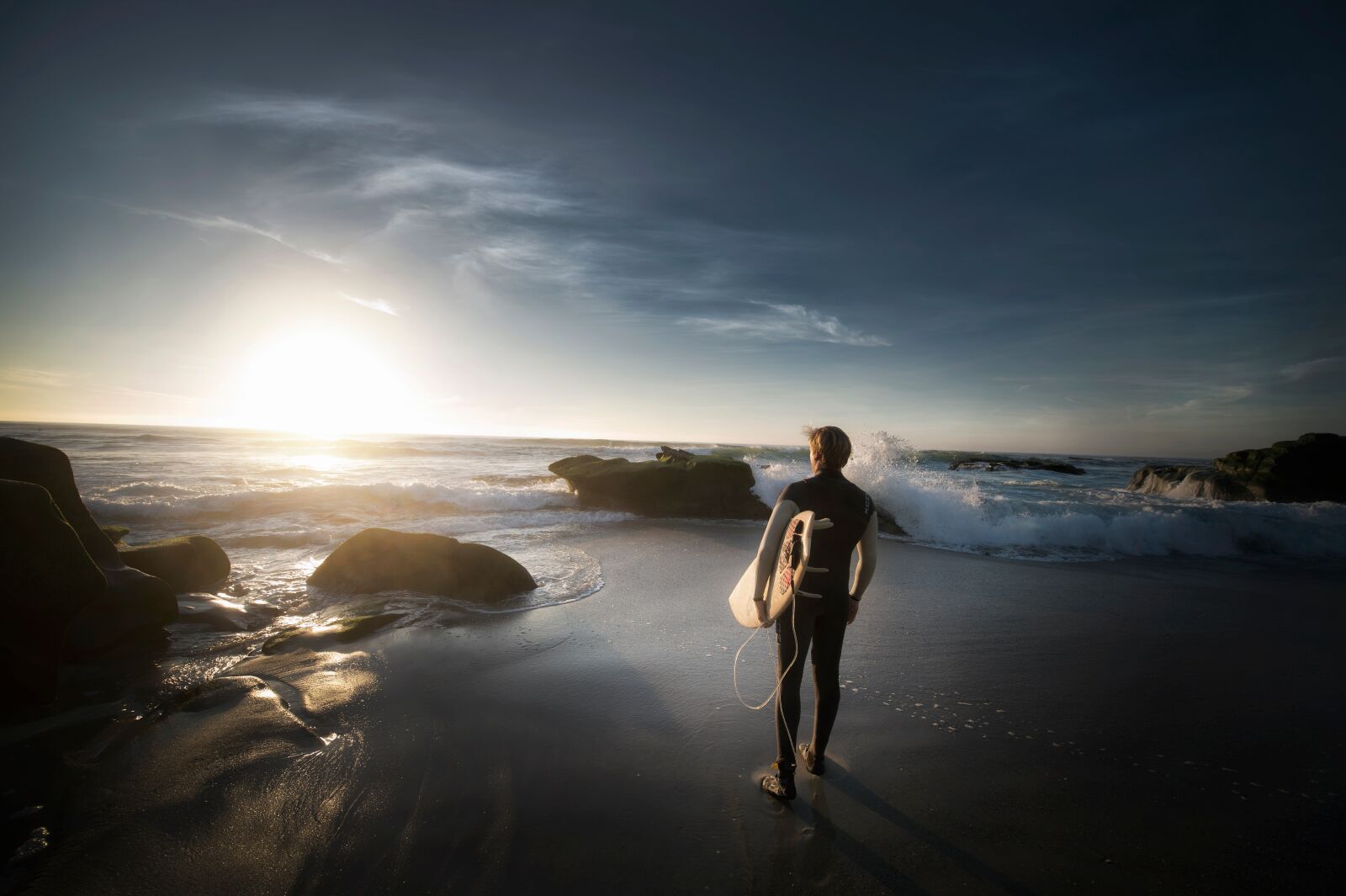 Nikon D4 sample photo. Beach, man, ocean photography