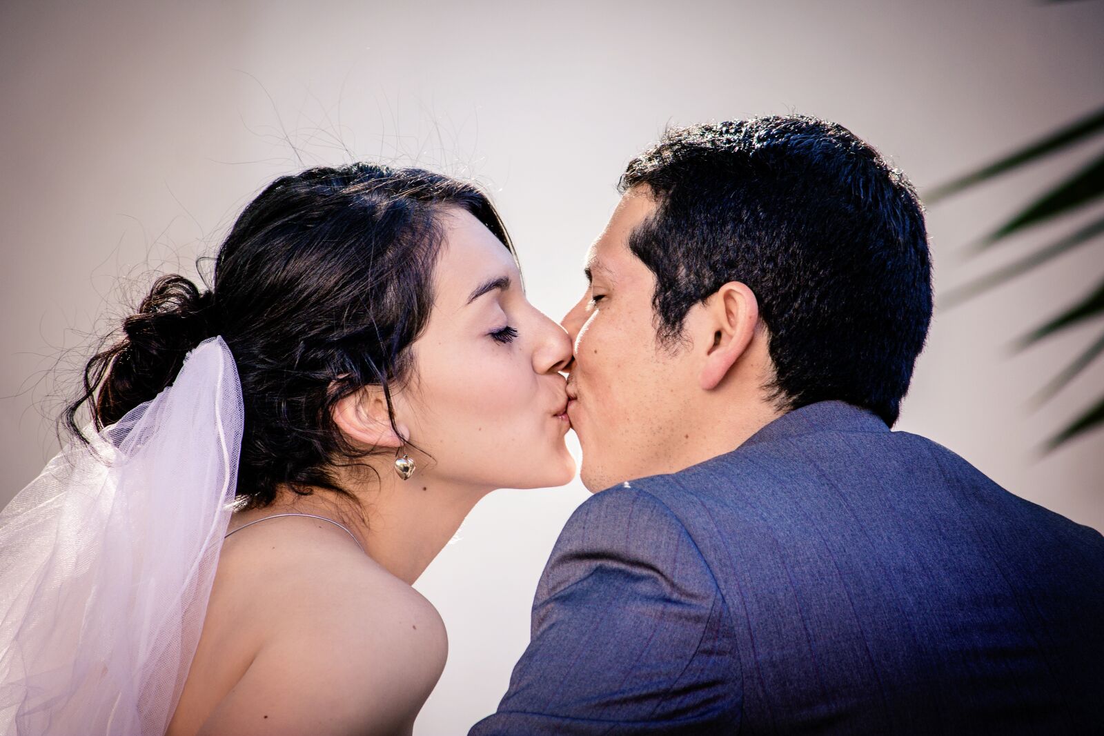 Canon EOS 760D (EOS Rebel T6s / EOS 8000D) + Canon EF-S 55-250mm F4-5.6 IS II sample photo. Kissing, wedding couple, bride photography