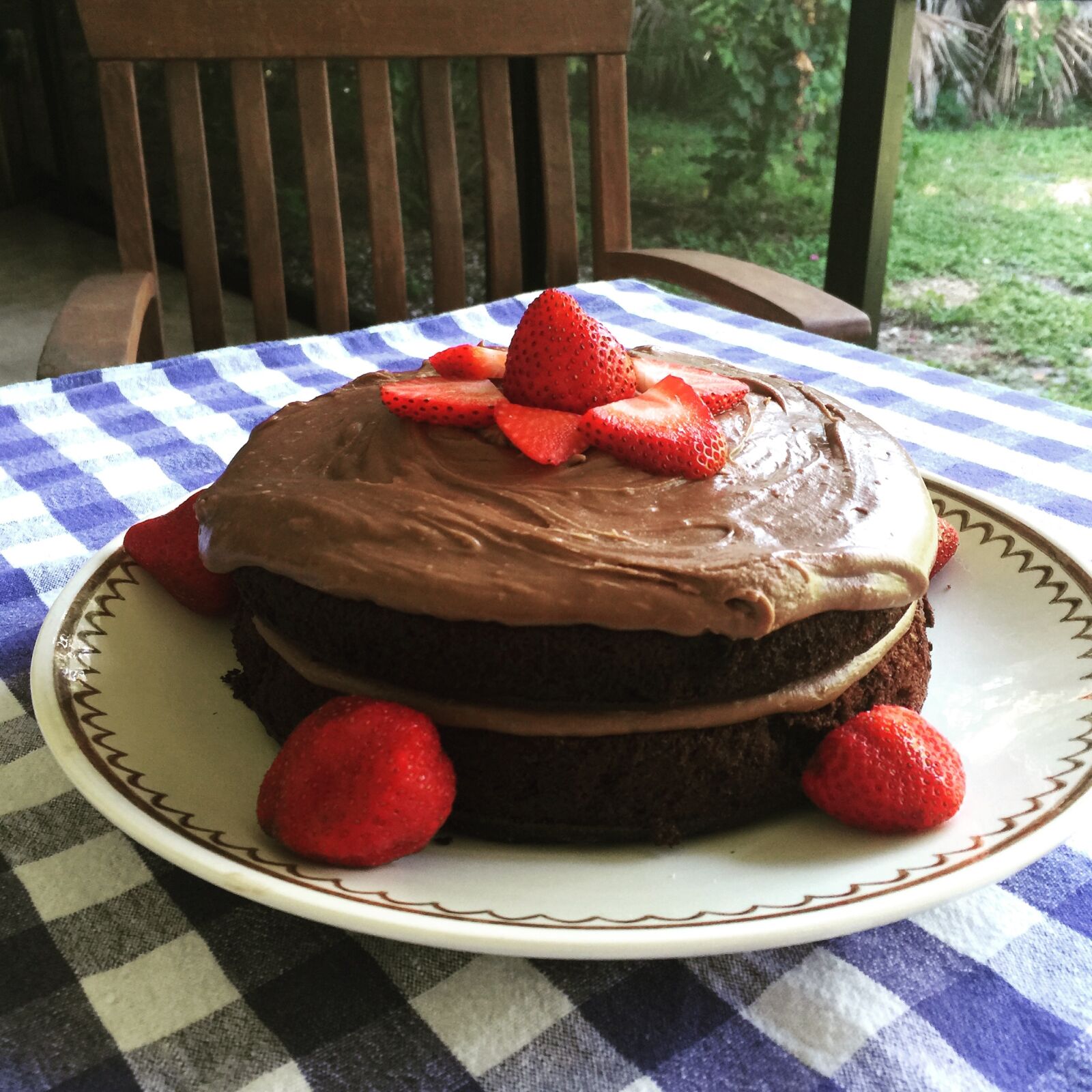 iPhone 6 Plus back camera 4.15mm f/2.2 sample photo. Cake, chocolate, strawberries photography