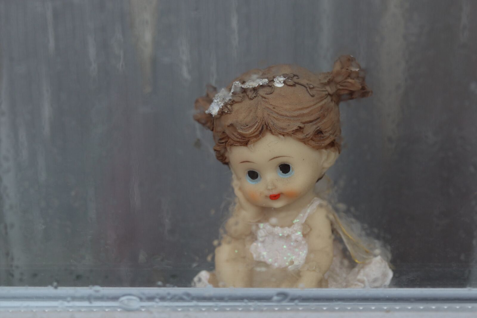 Canon EF-S 60mm F2.8 Macro USM sample photo. Doll, window, rain photography
