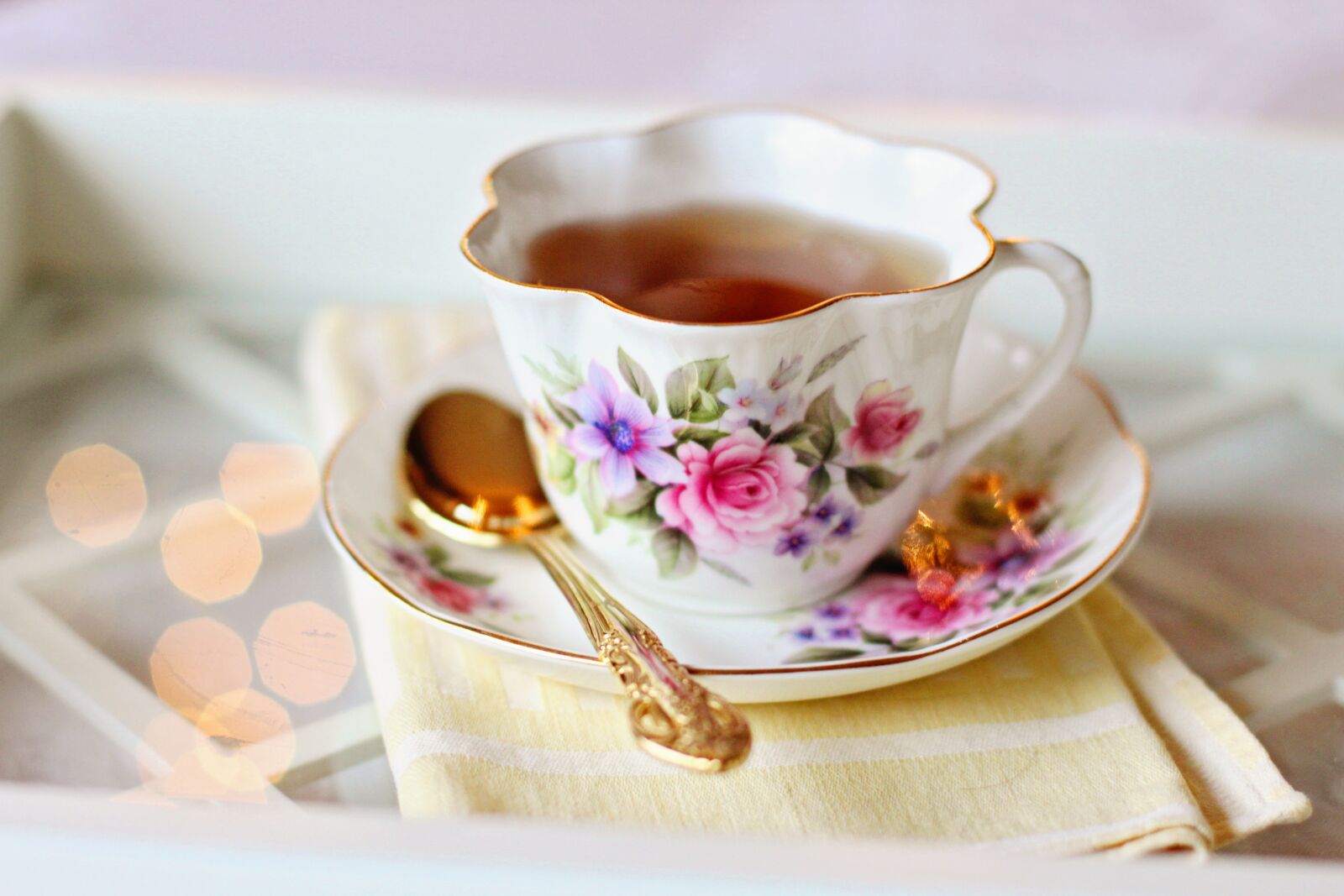 Canon EF 50mm F1.4 USM sample photo. Tea cup, vintage tea photography
