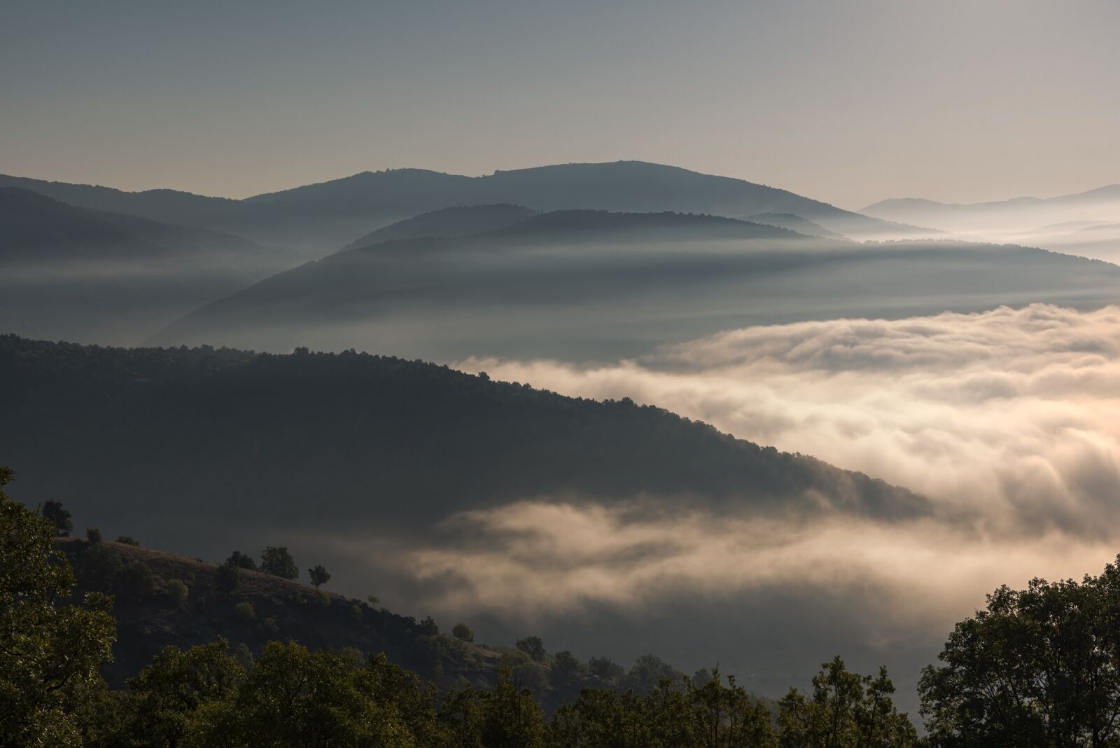 Tamron SP 24-70mm F2.8 Di VC USD sample photo. Foggy, mountains, lake photography