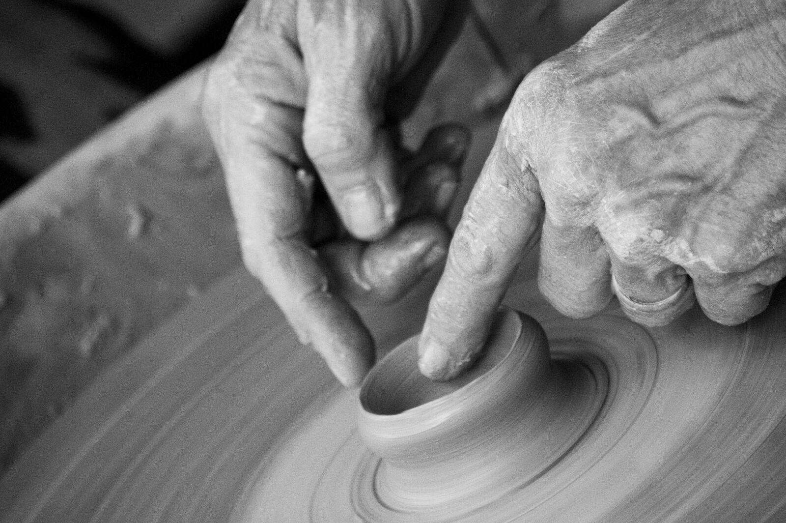 Nikon D3200 sample photo. Hands, clay, pottery photography