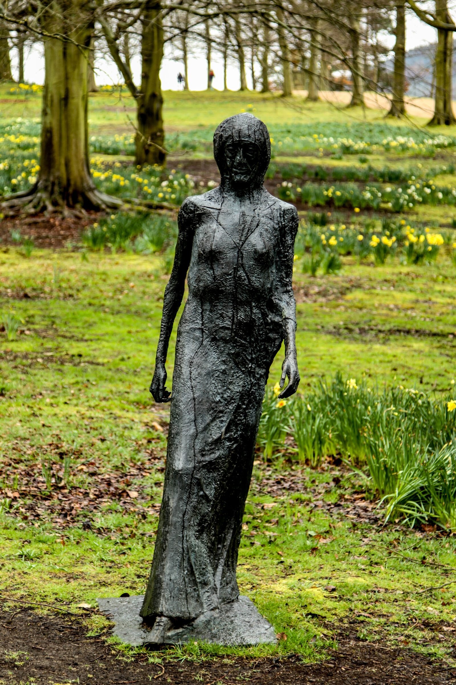 Canon EF 24-105mm F4L IS USM sample photo. Daffodils, grass, statue, theme photography