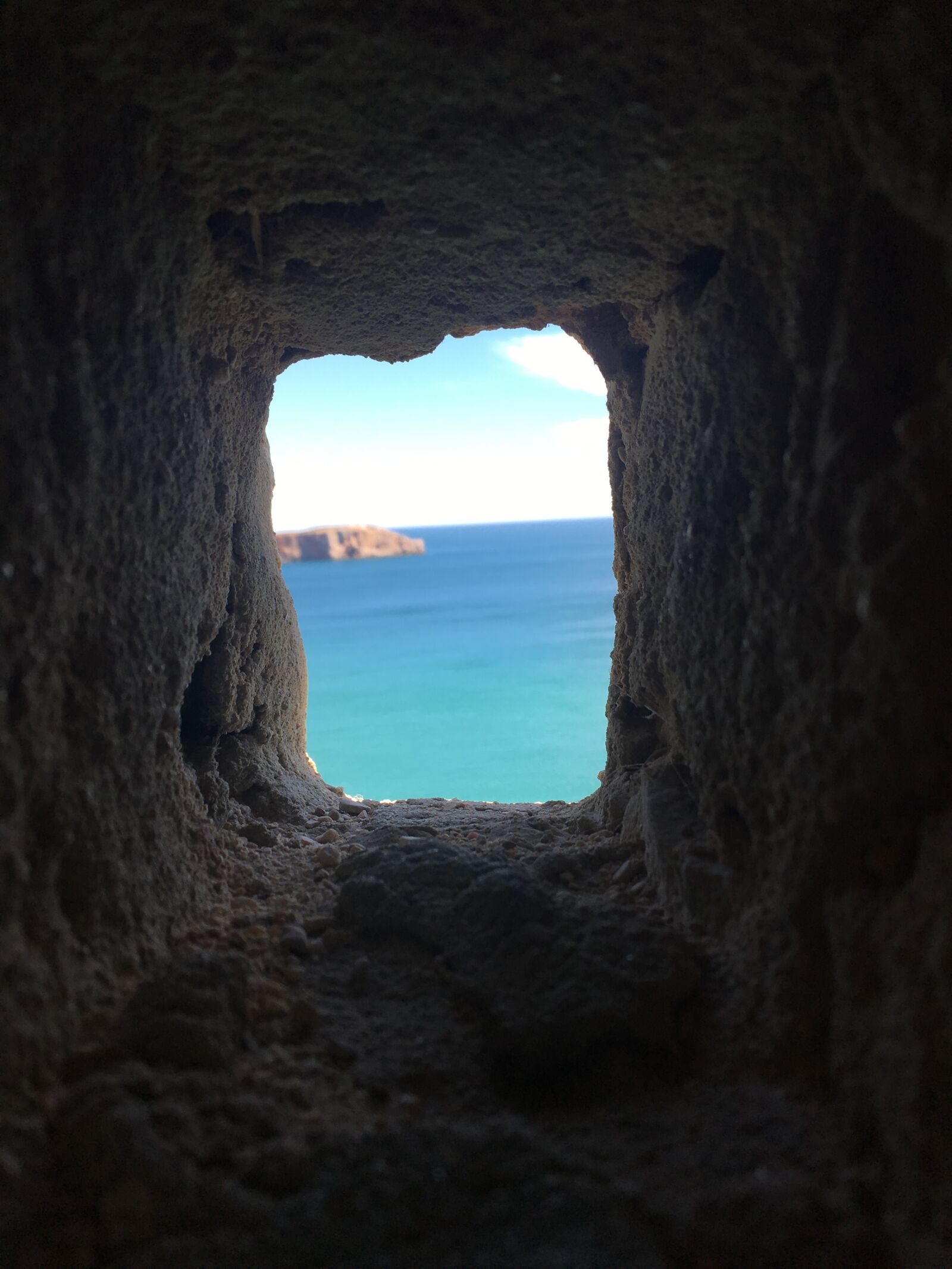 Apple iPhone 6s sample photo. Sea, cave, sun photography